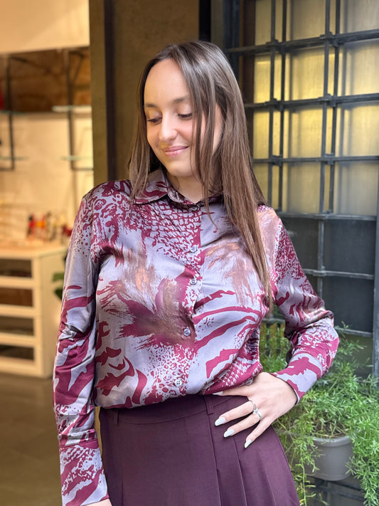 Anonyme Camicia MOLD G SHIRT bordeaux