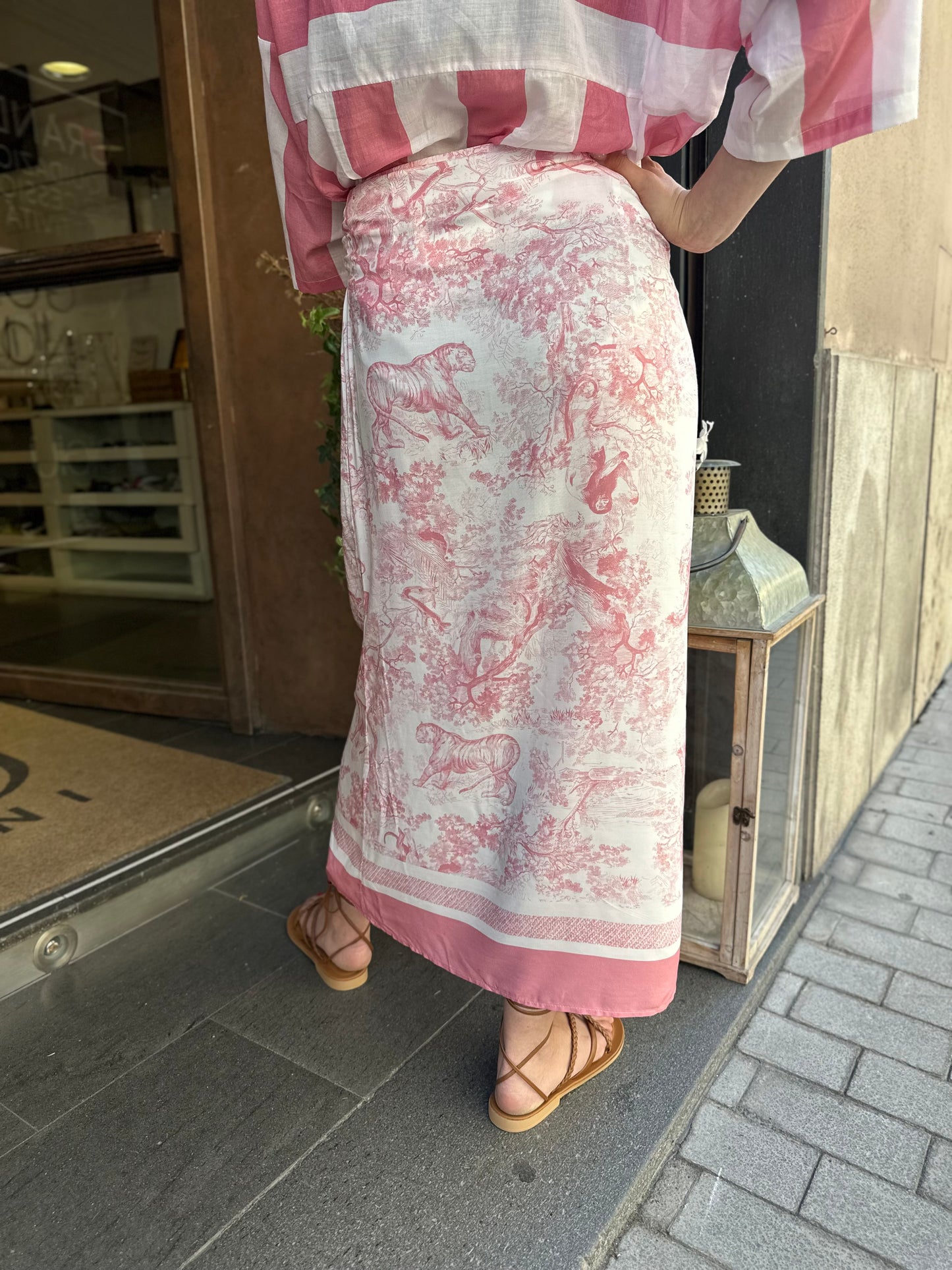 Tensione in Gonna Toile de Jouy Rosa