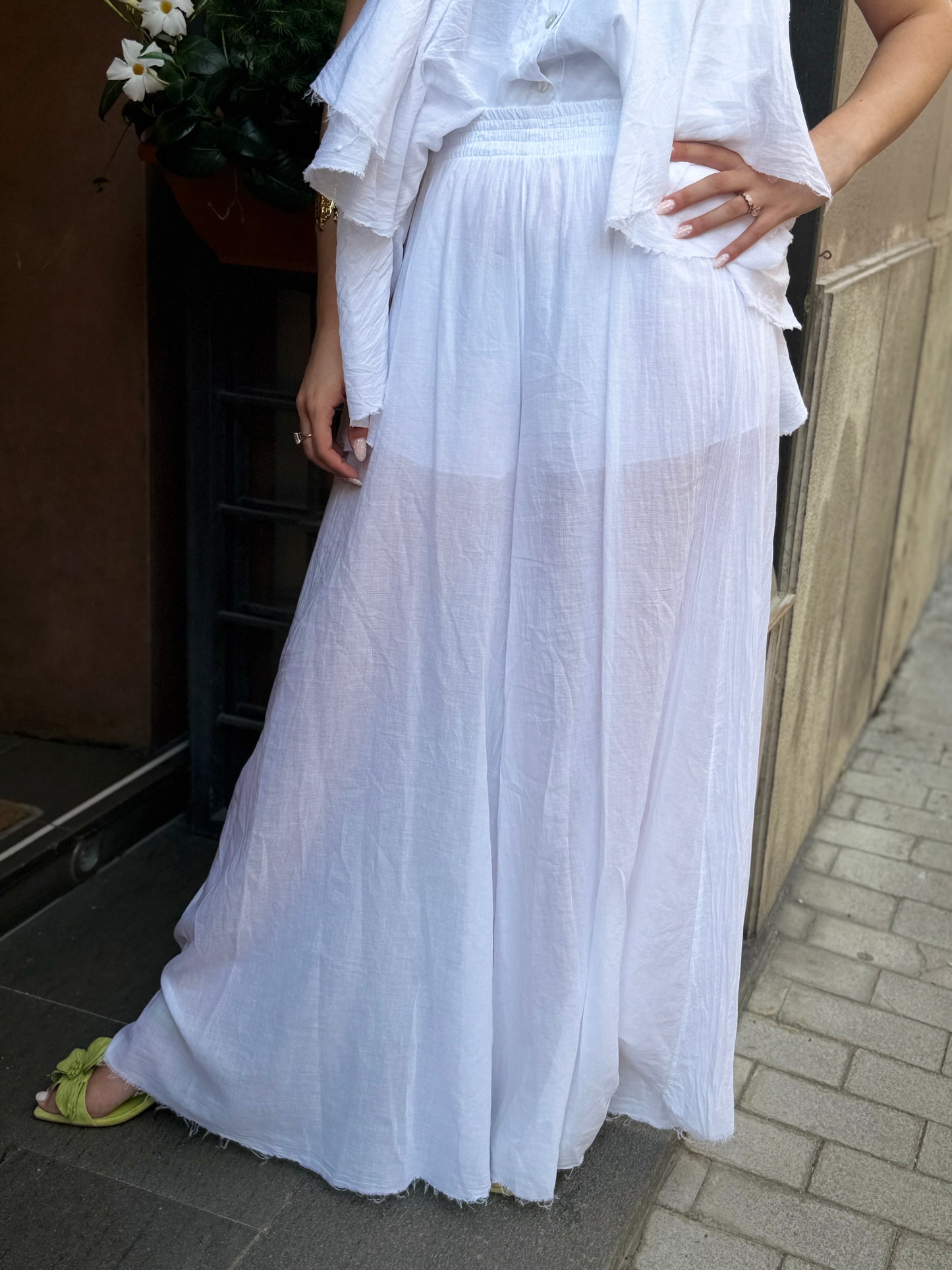 Tensione in Pantalone sfrangiato Bianco