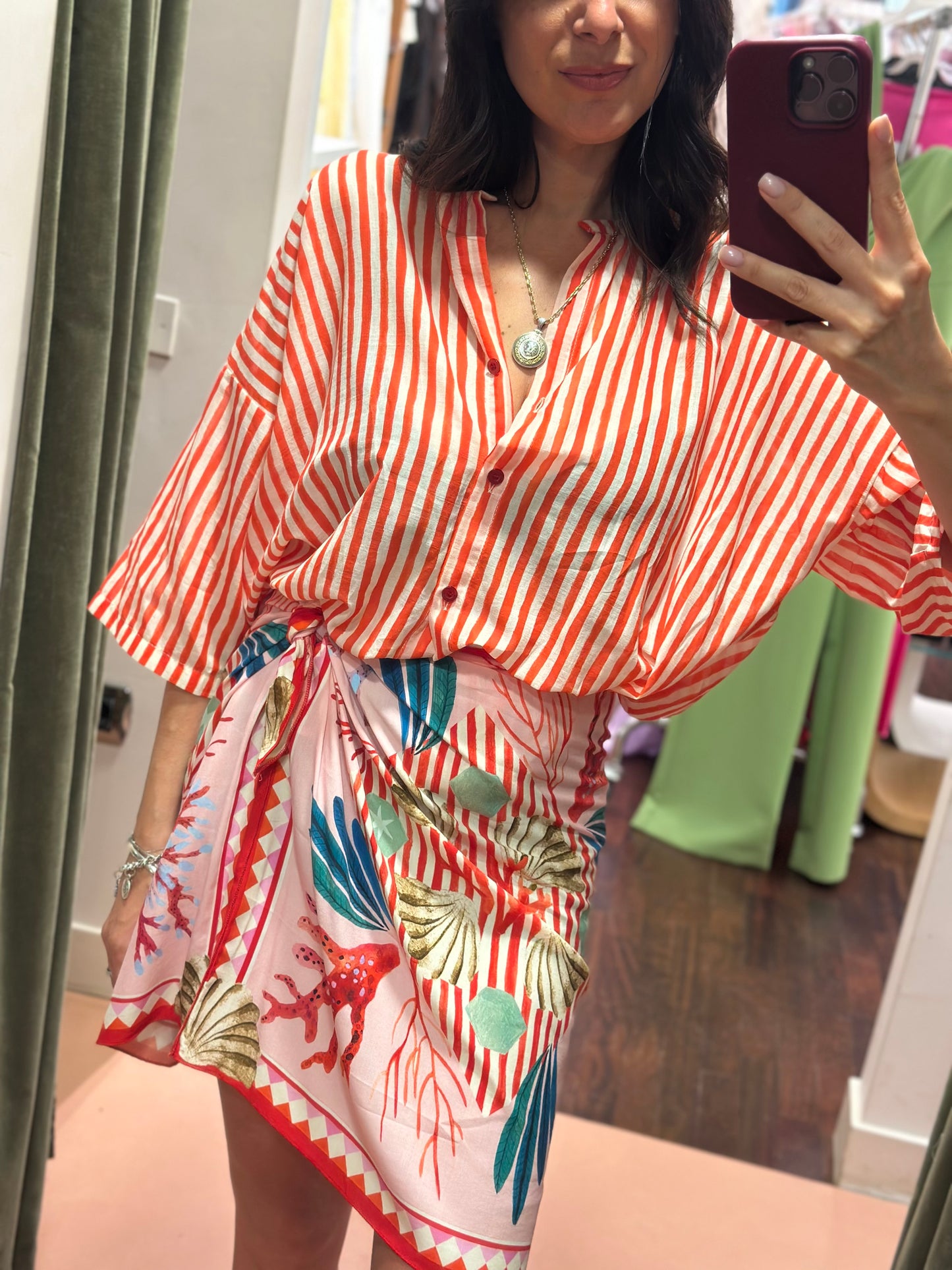 Tensione in Camicia a righe Rosso/bianco