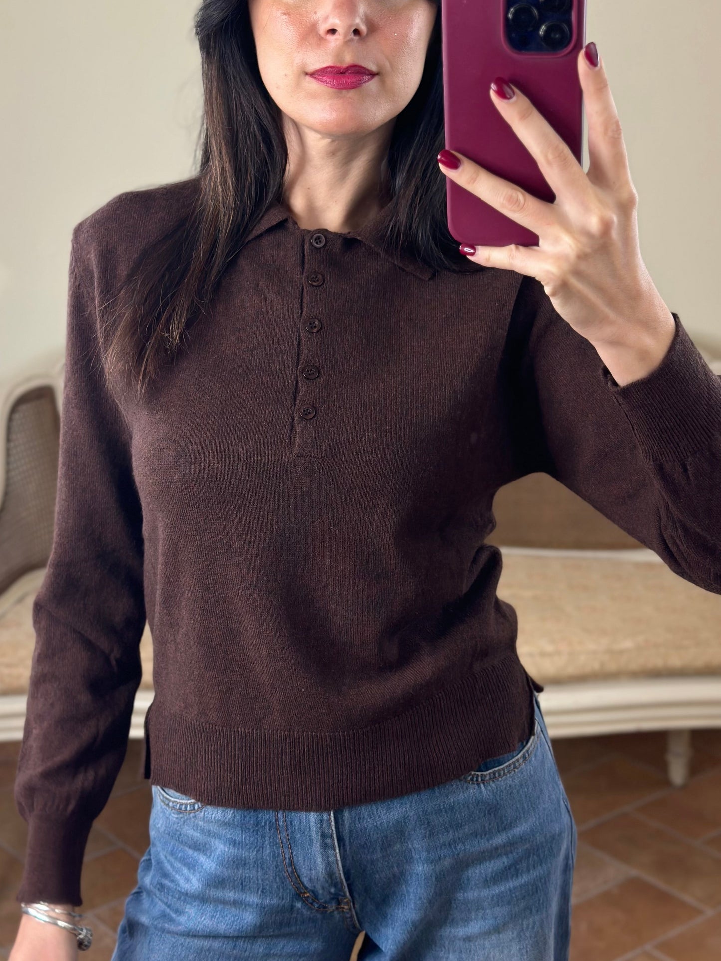 Maglia Polo CINDY con bottoni MORO