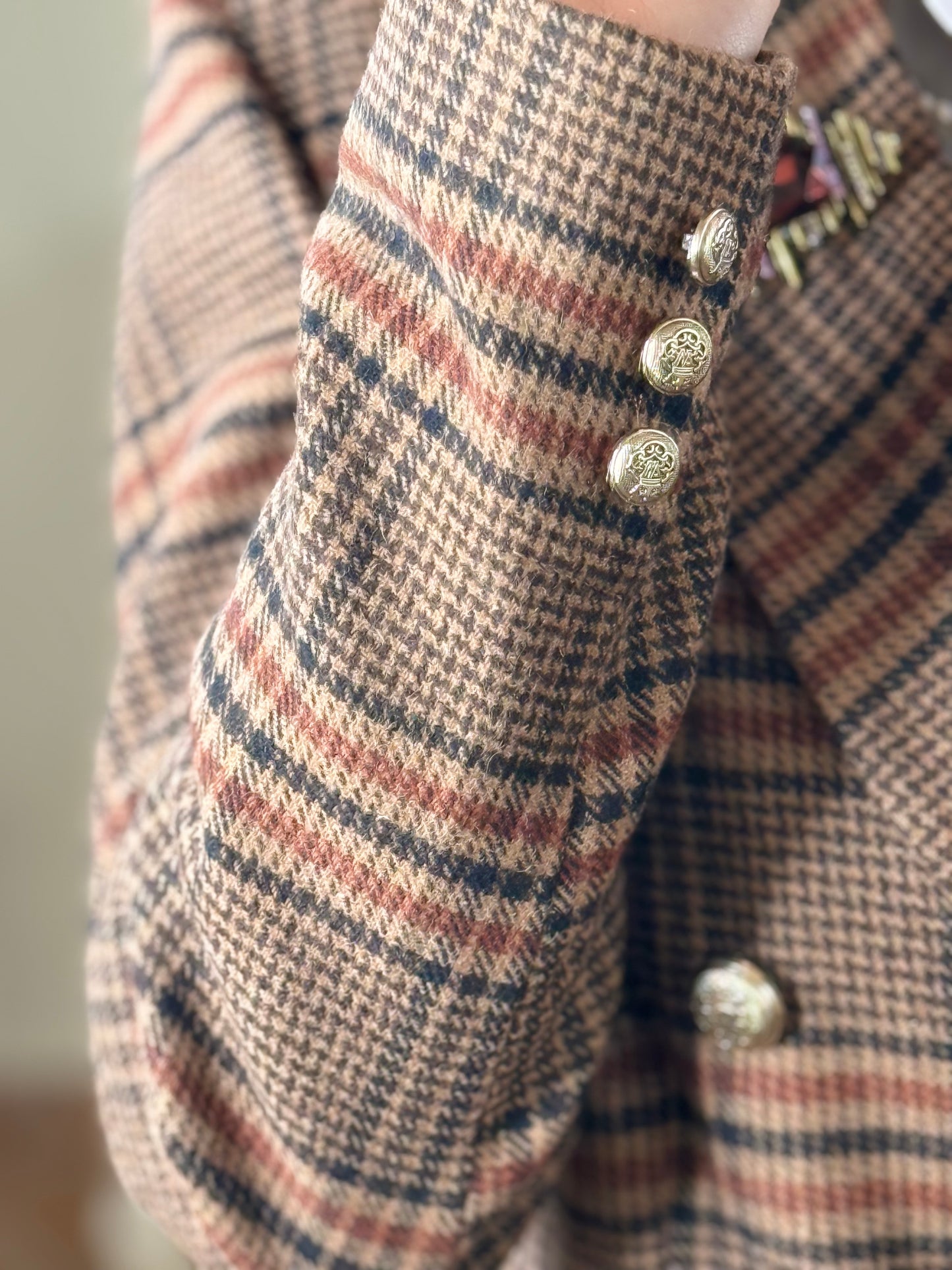 Tensione In Giacca tartan doppio petto BEIGE