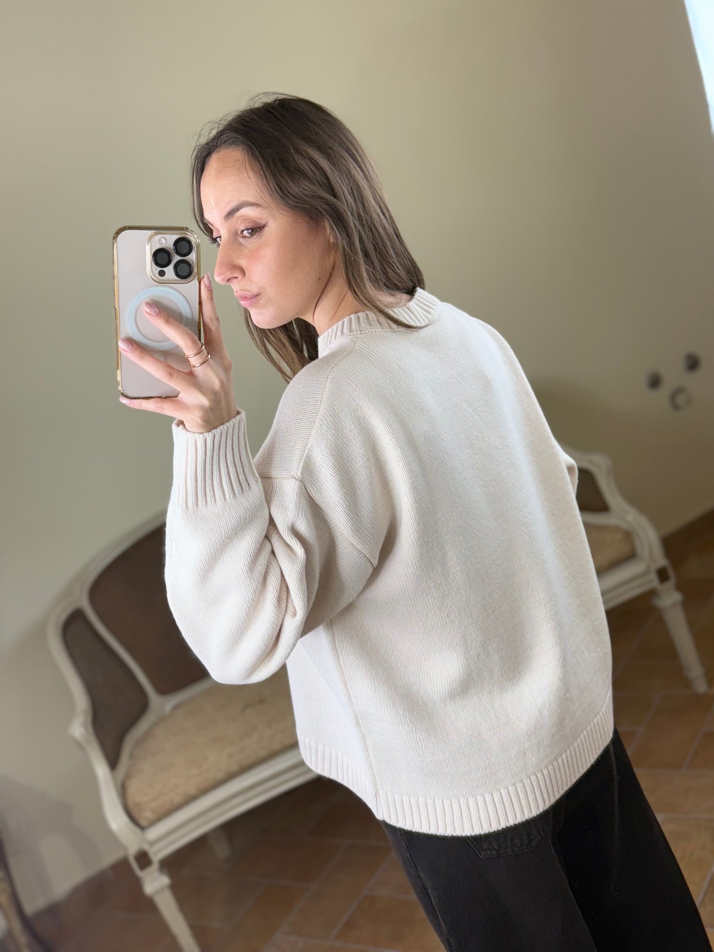 Tensione In Maglione SNOOPY Panna