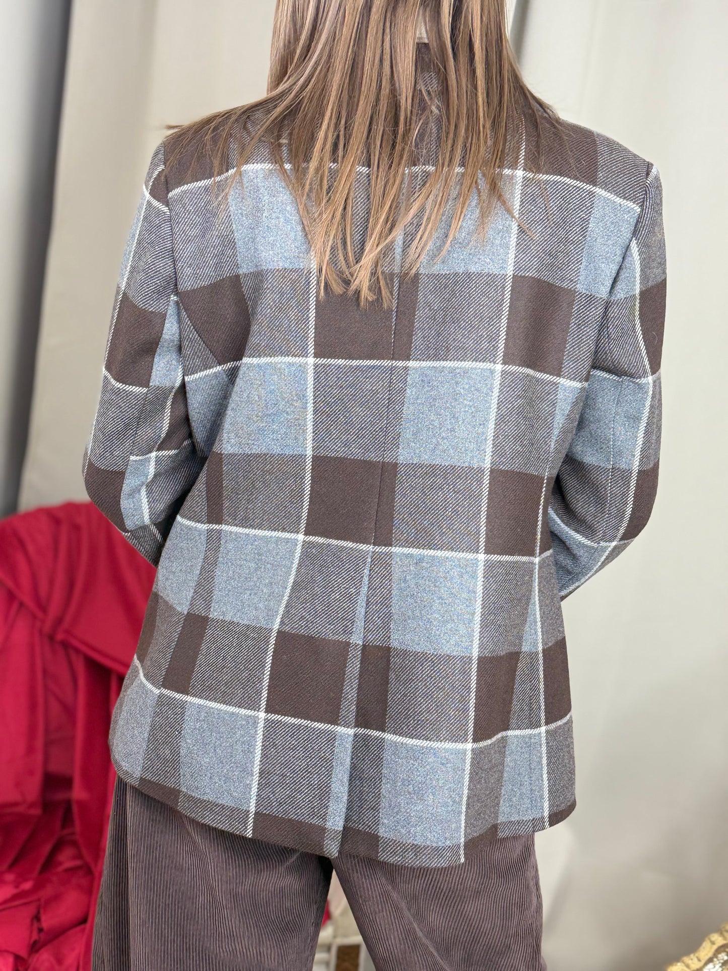 Tensione In giacca monopetto quadro con spille GRIGIO/MORO