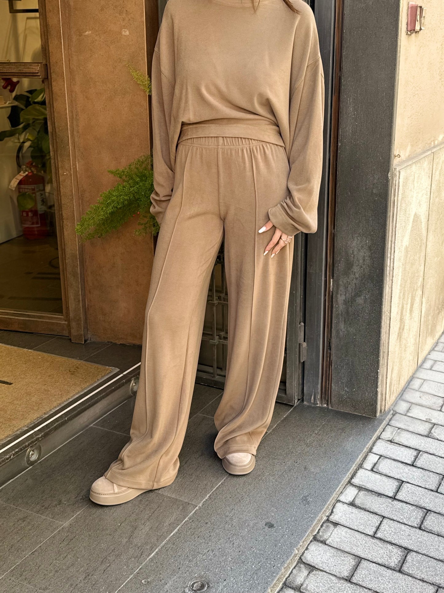 Eleh Pantalone Tuta GRIGIO/FANGO in lyocell