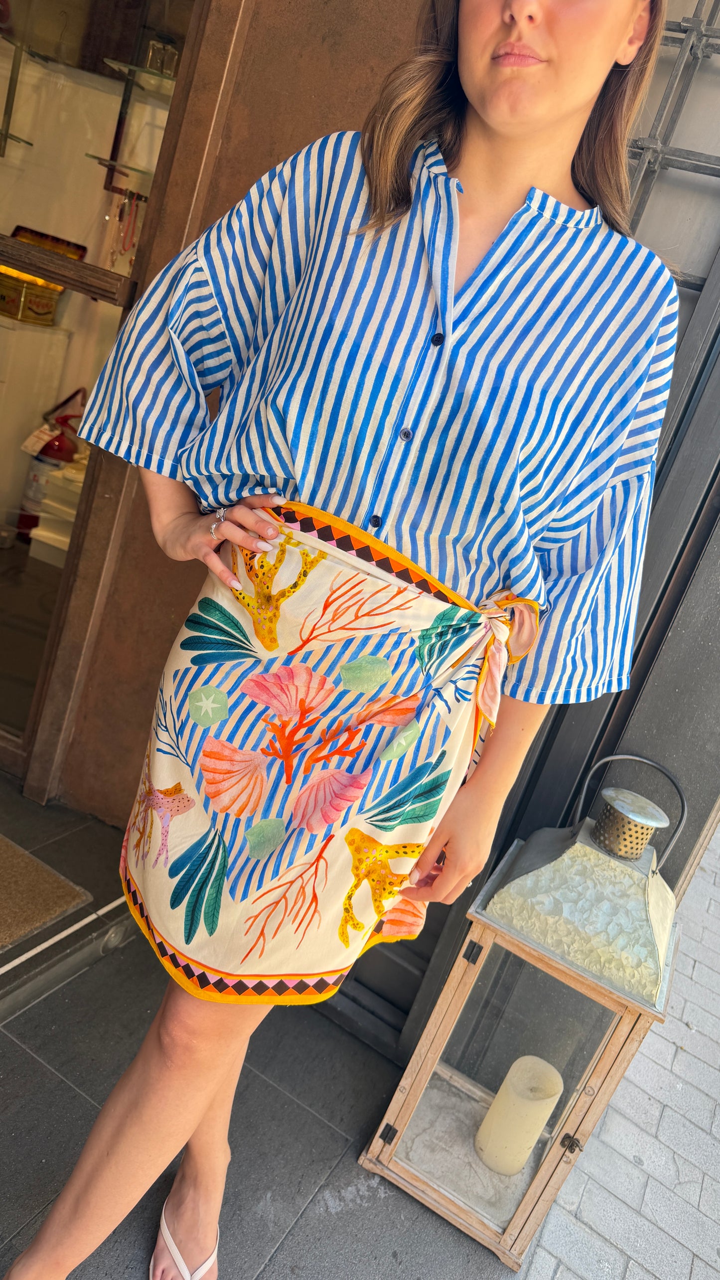 Tensione in Camicia a righe Blu/bianco