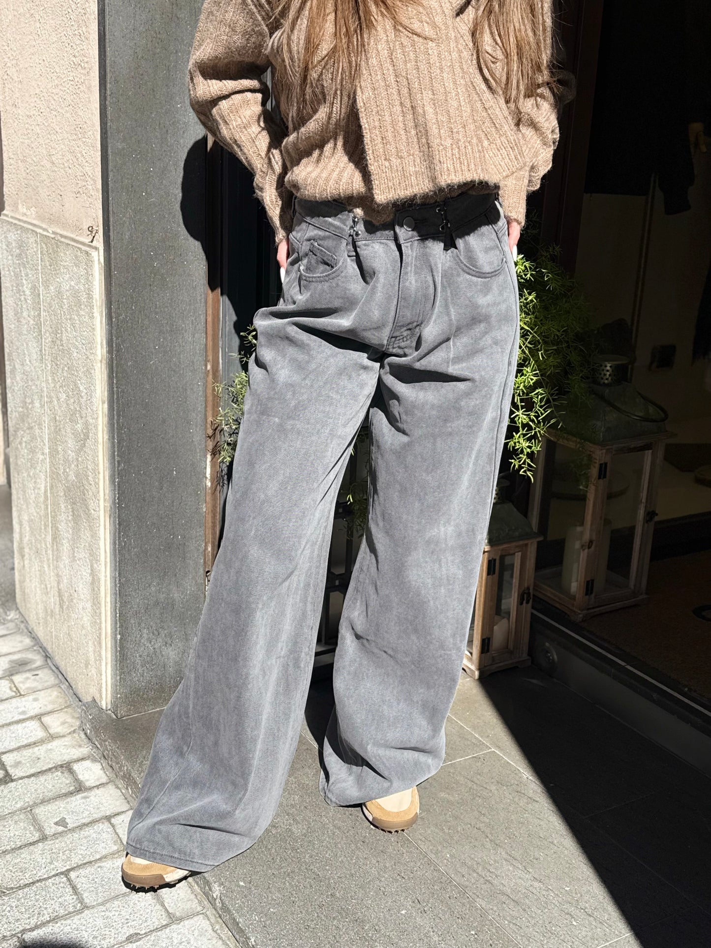 Eleh jeans con pence gancio GRIGIO