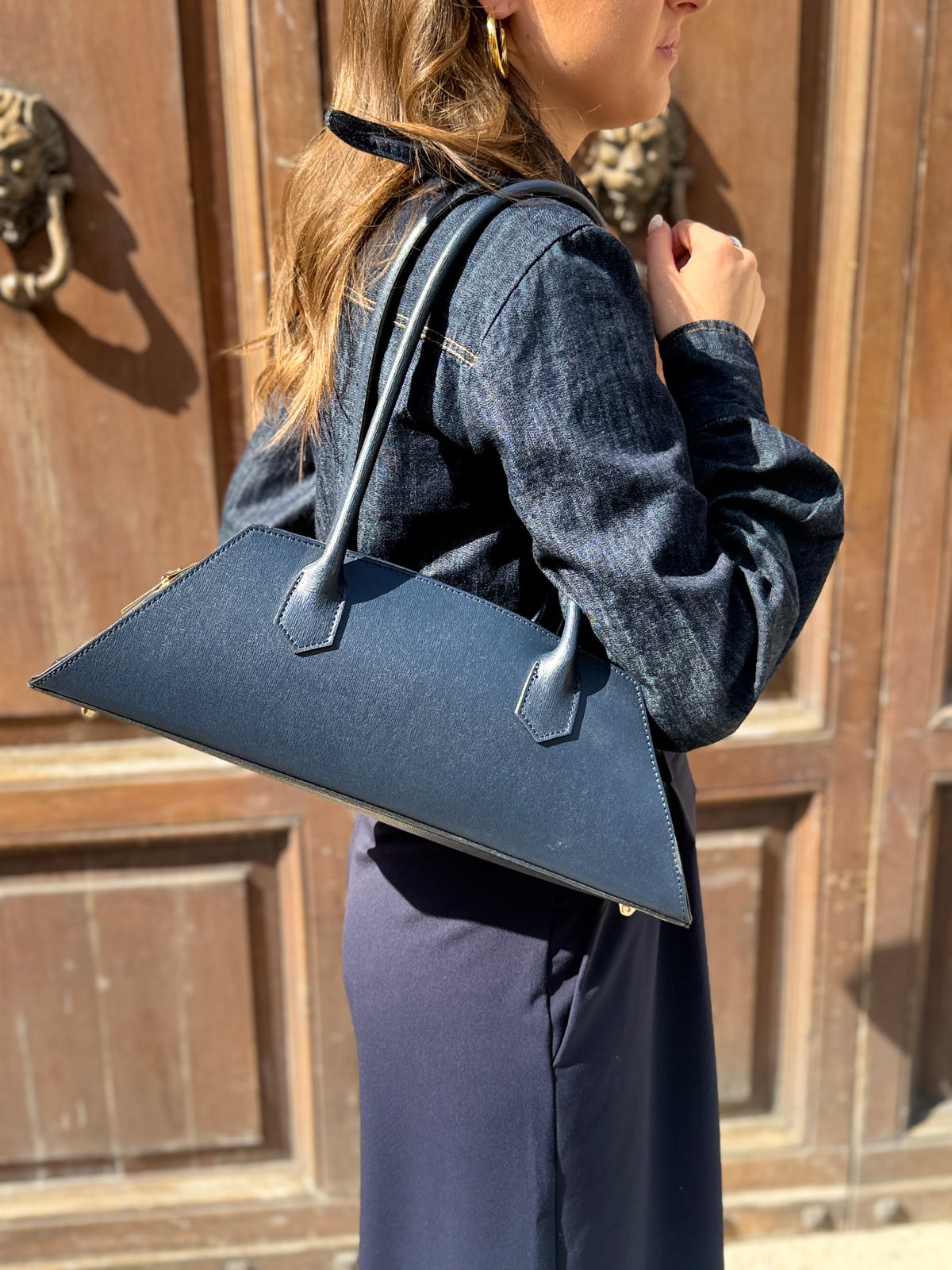 Bauletto CANDY in pelle ROSSO/BLU/NERO