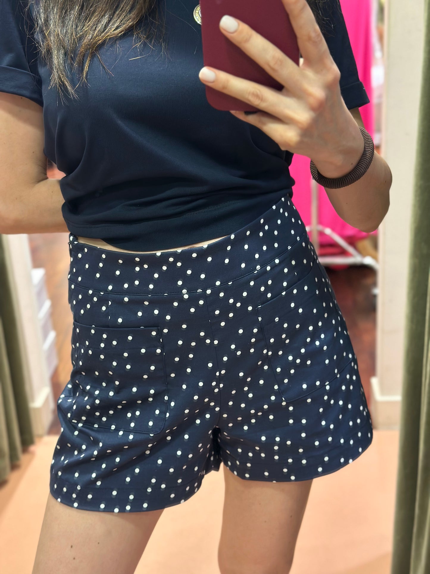 Tensione in Shorts pois Blu/bianco