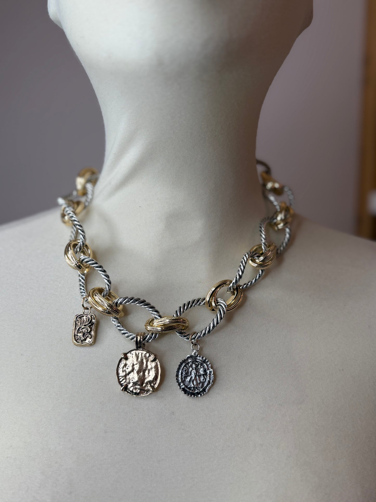 Collana catena a disco ORO