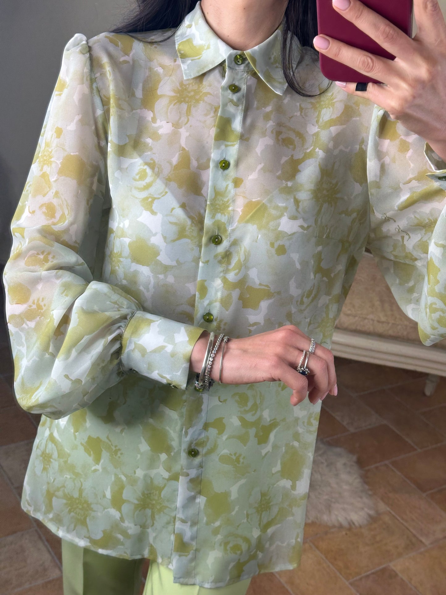 Silence Limited Flower Shirt GREEN