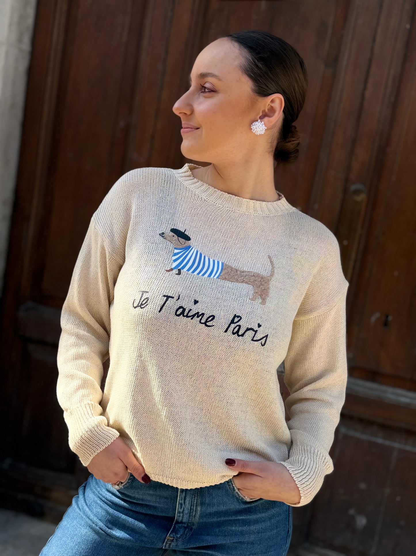 Maglia " Je T'aime Paris" BEIGE