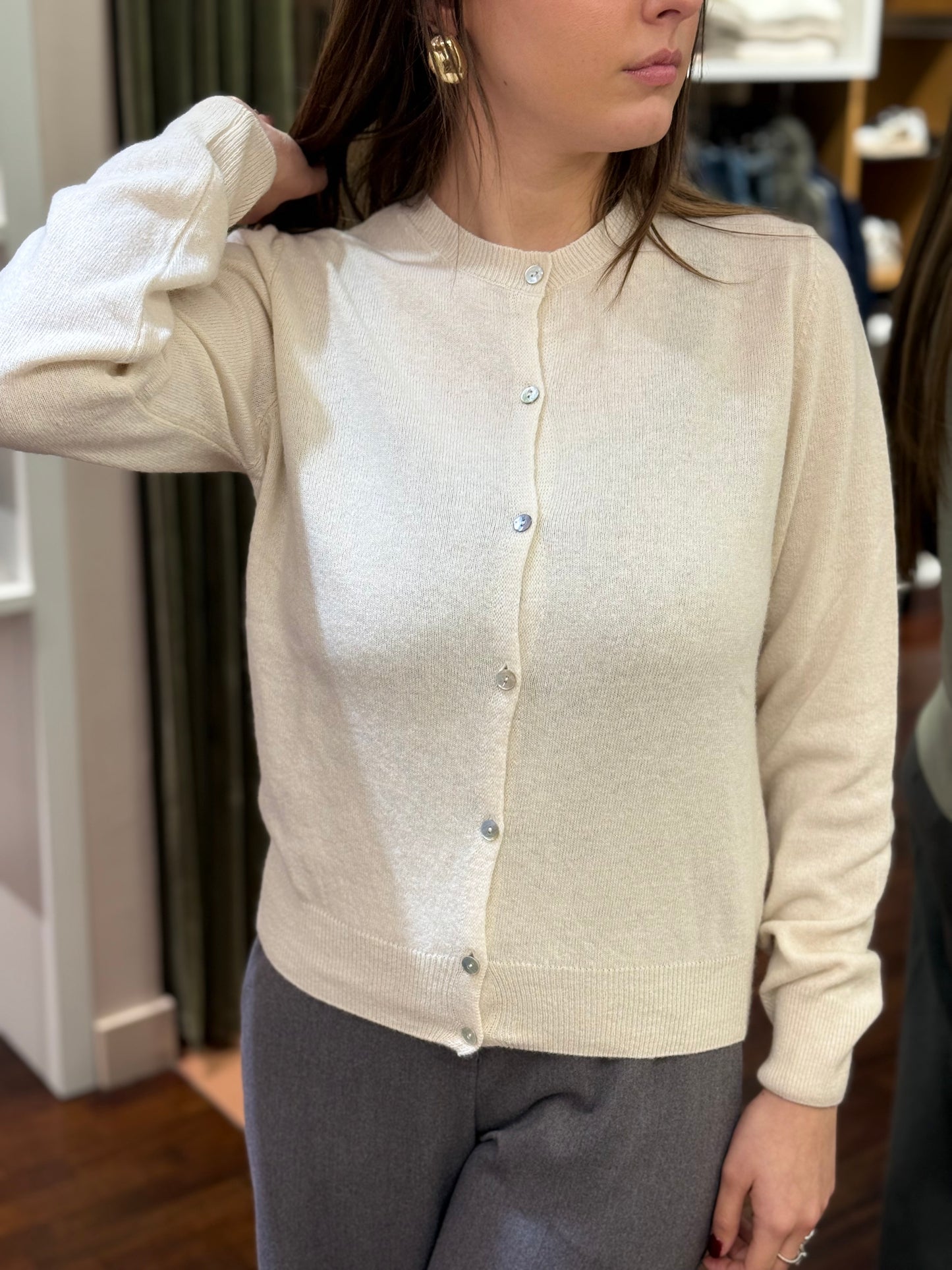 Tensione In Cardigan misto cashmere BURRO