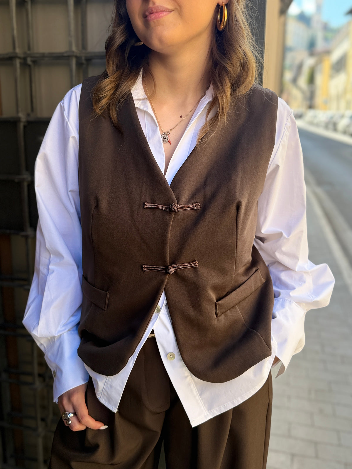 Gilet con alamari MORO