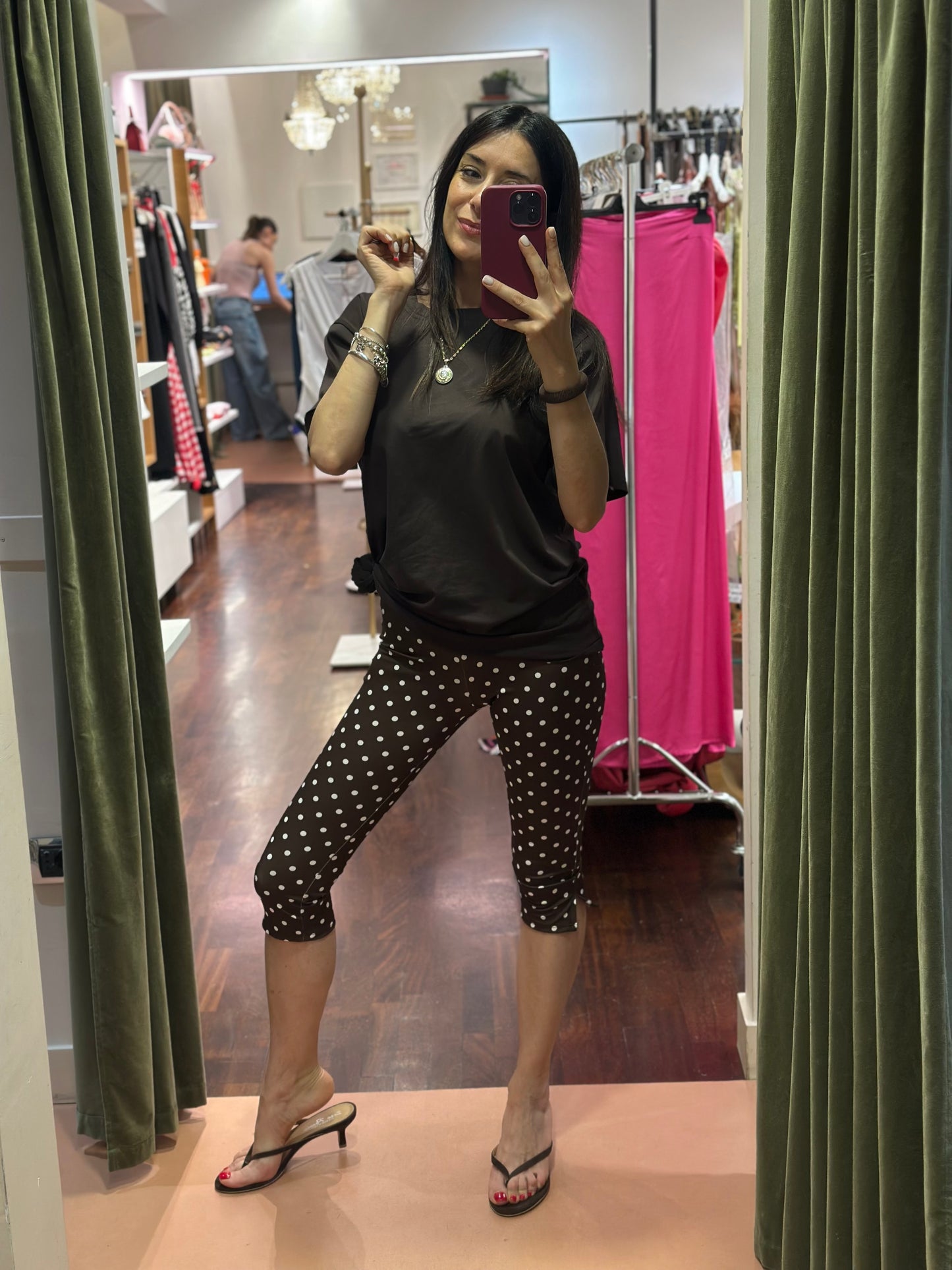 Pantalone Capri POIS CIOCCOLATO e NERO