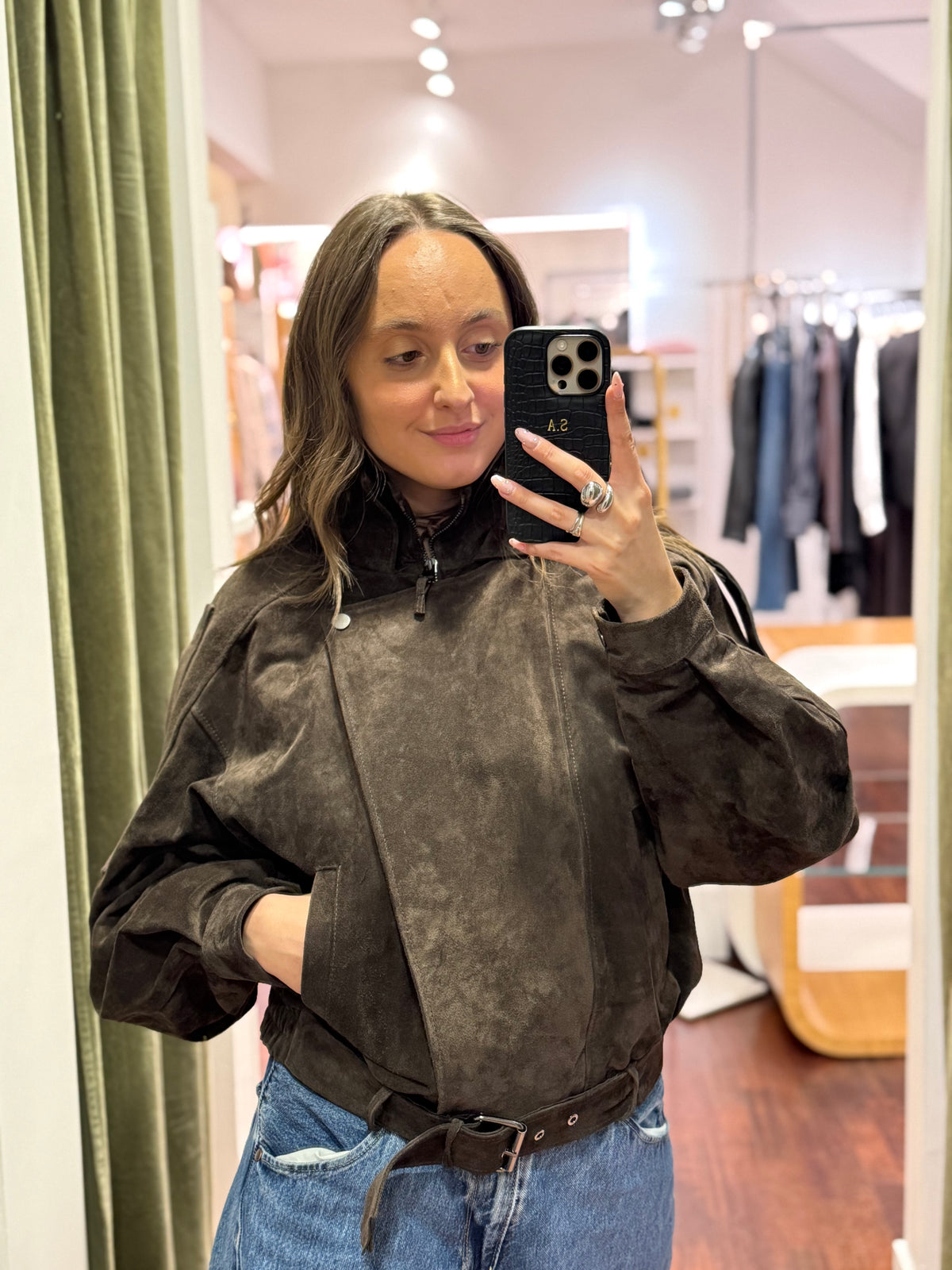 Biker in suede MORO