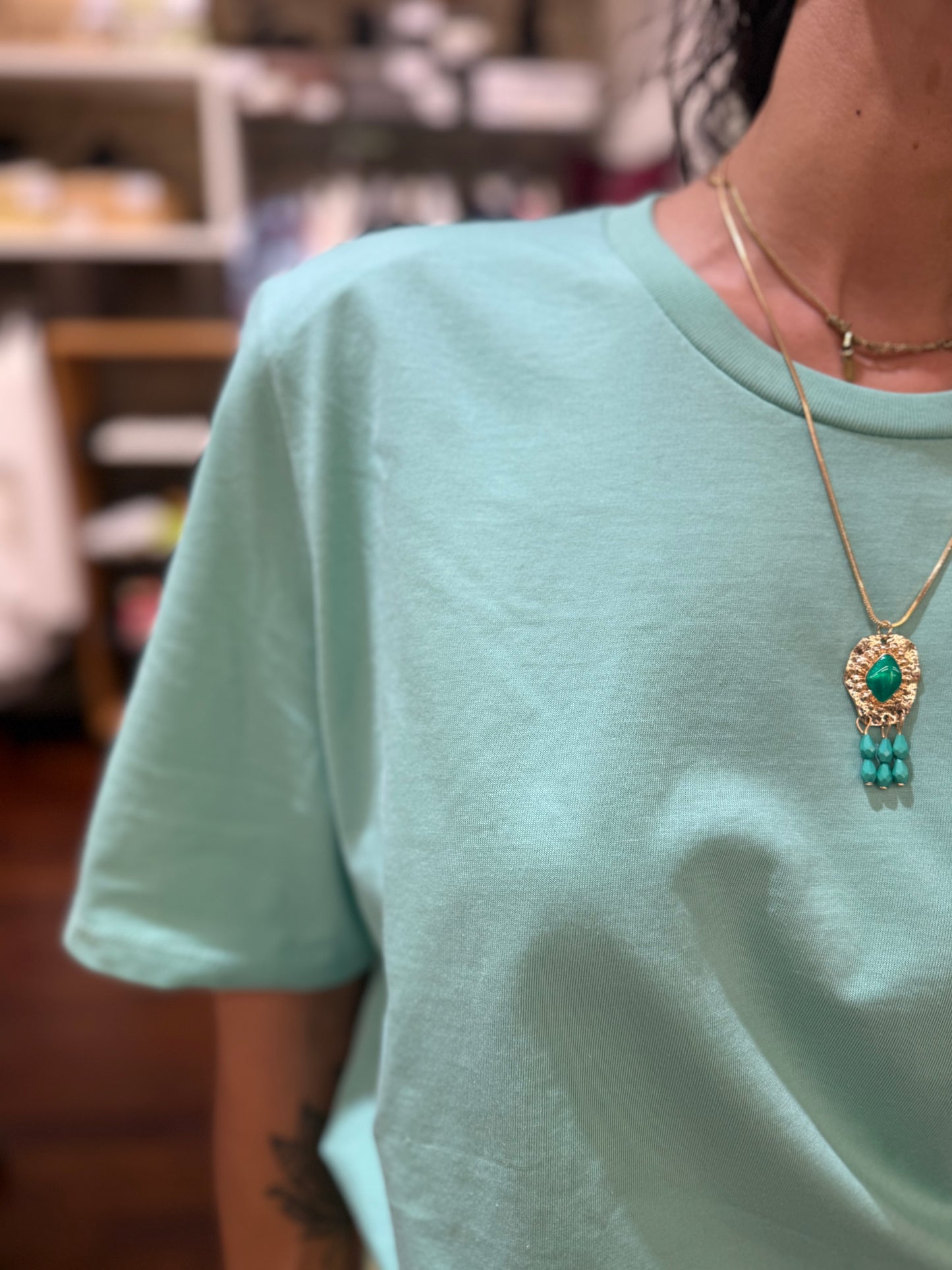 T-shirt spalla imbottita TIFFANY E CICLAMINO