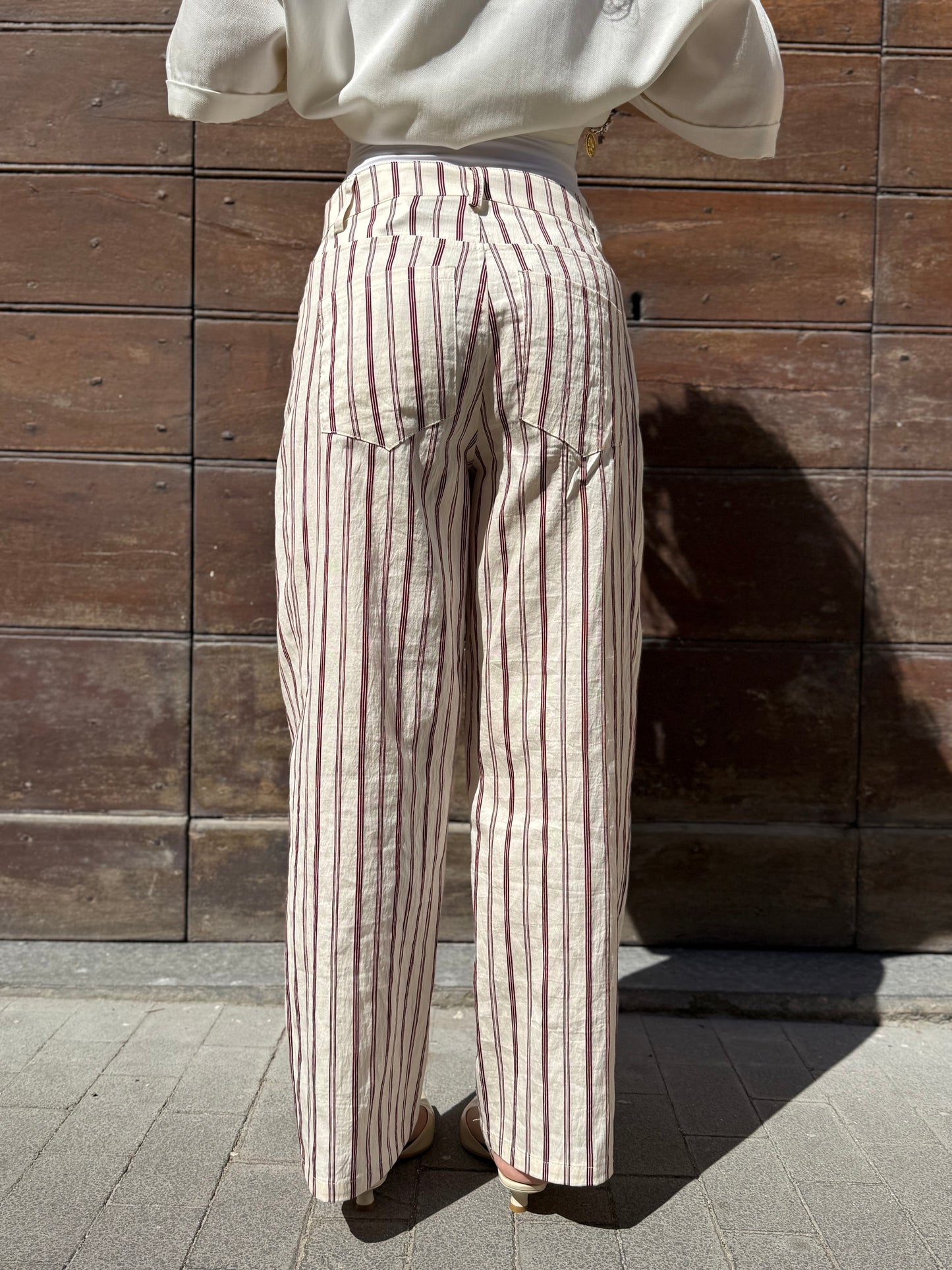 Tensione in Pantalone crop rigato