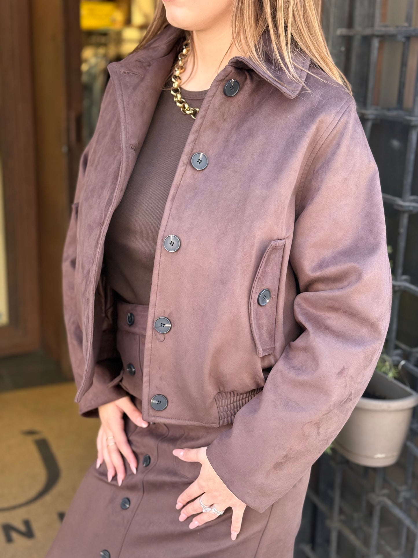 Bomber scamosciato MORO