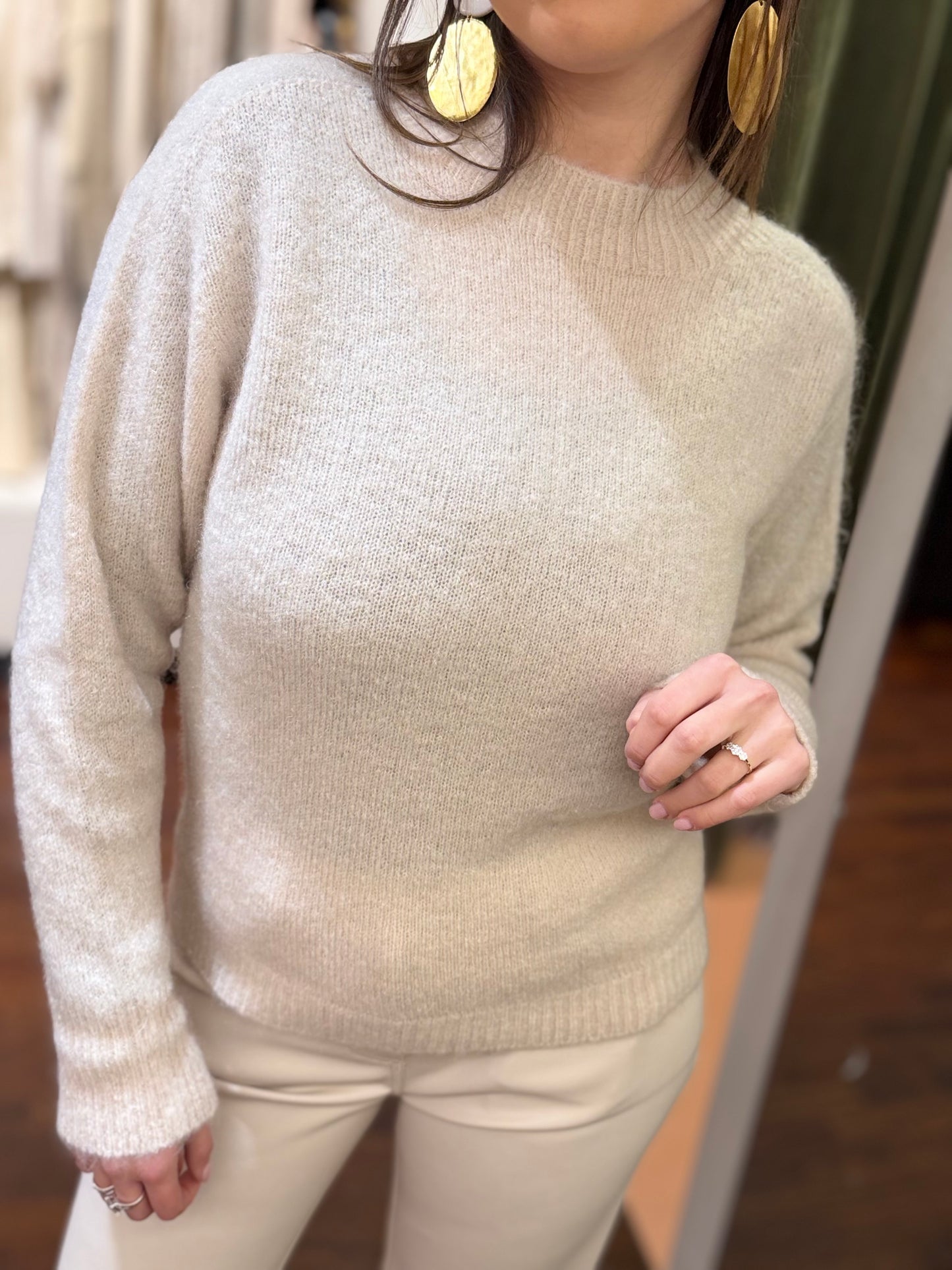 Tensione In Maglia girocollo misto mohair BURRO