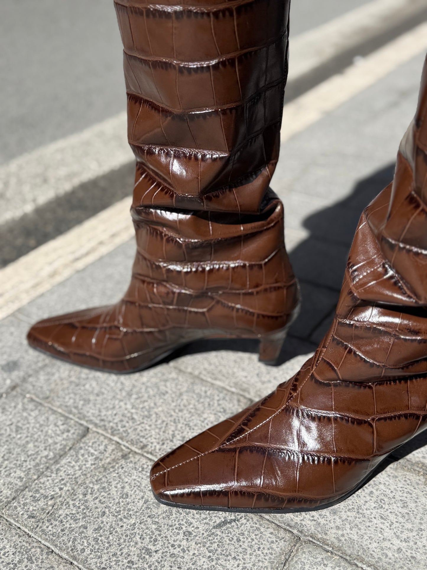 Bianca Dì Stivale stampa cocco CAFFÈ