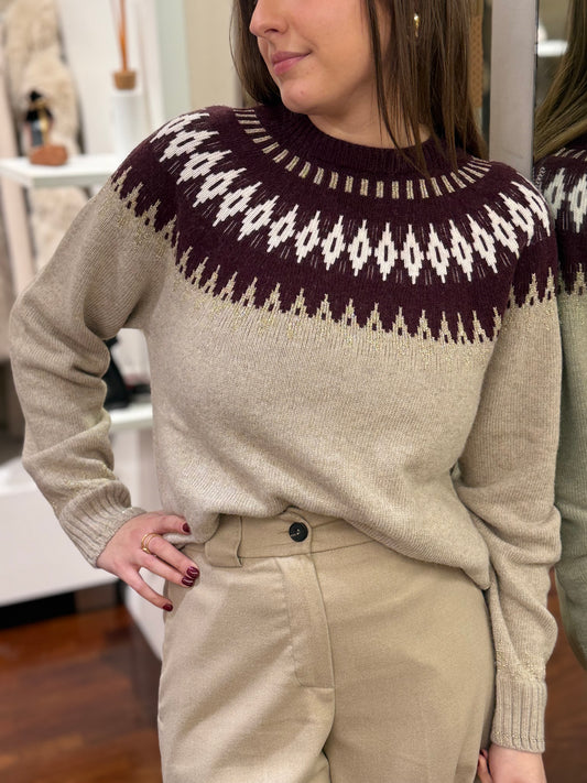 Tensione In maglia in jacquard CASHA/BURDEAUX/PANNA