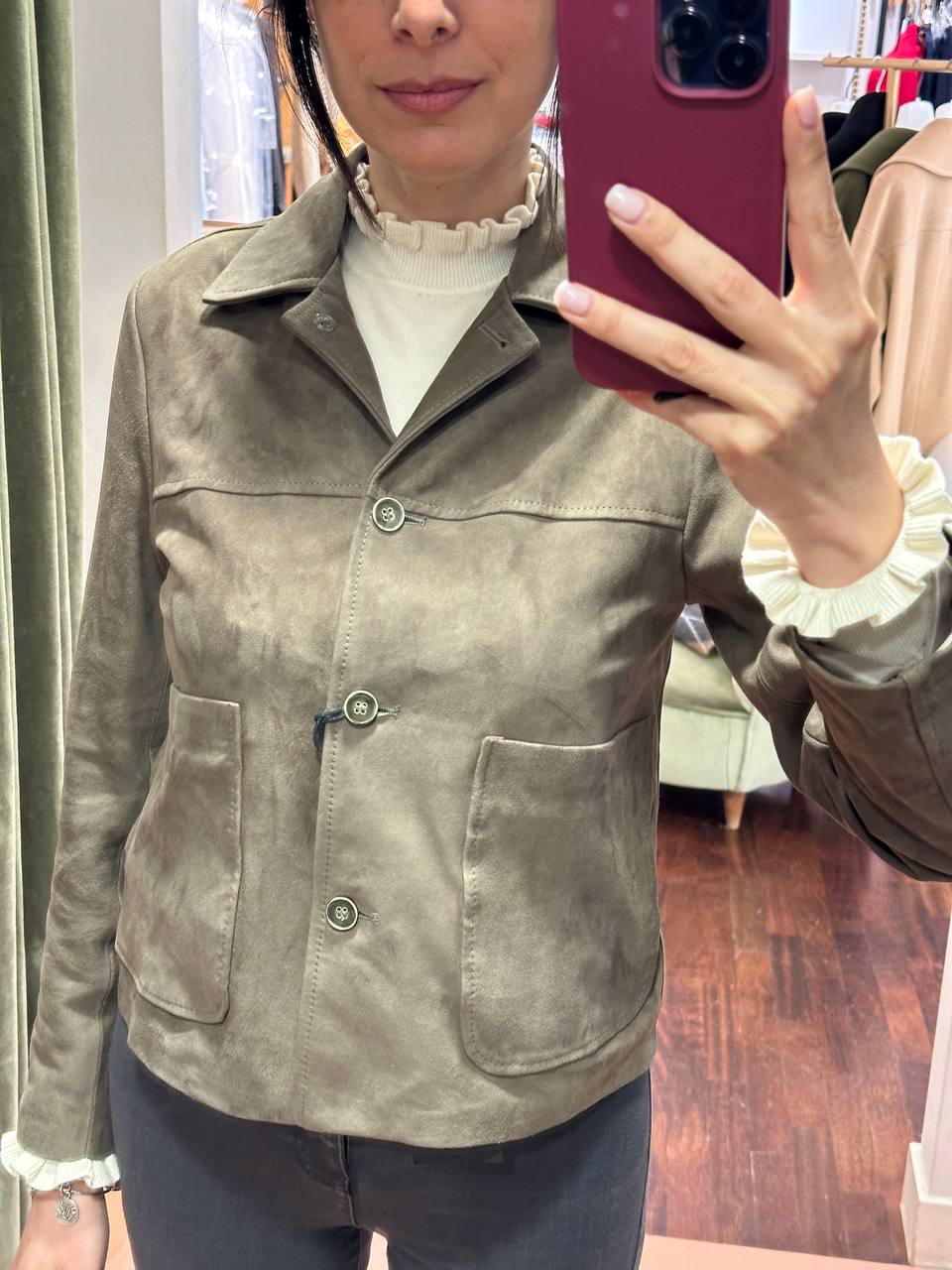 Giacca in Camoscio TAUPE