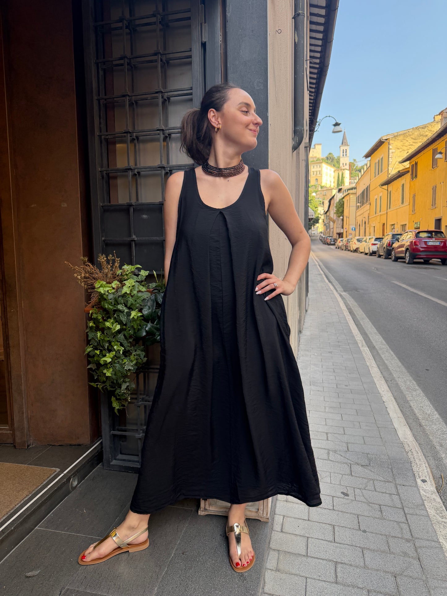 Tensione in ABITO lungo crinkle (disponibile in più varianti colore)