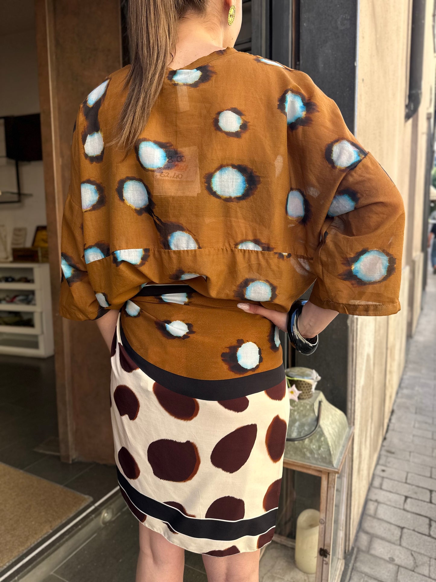 Tensione in Gonna corta foulard tabacco