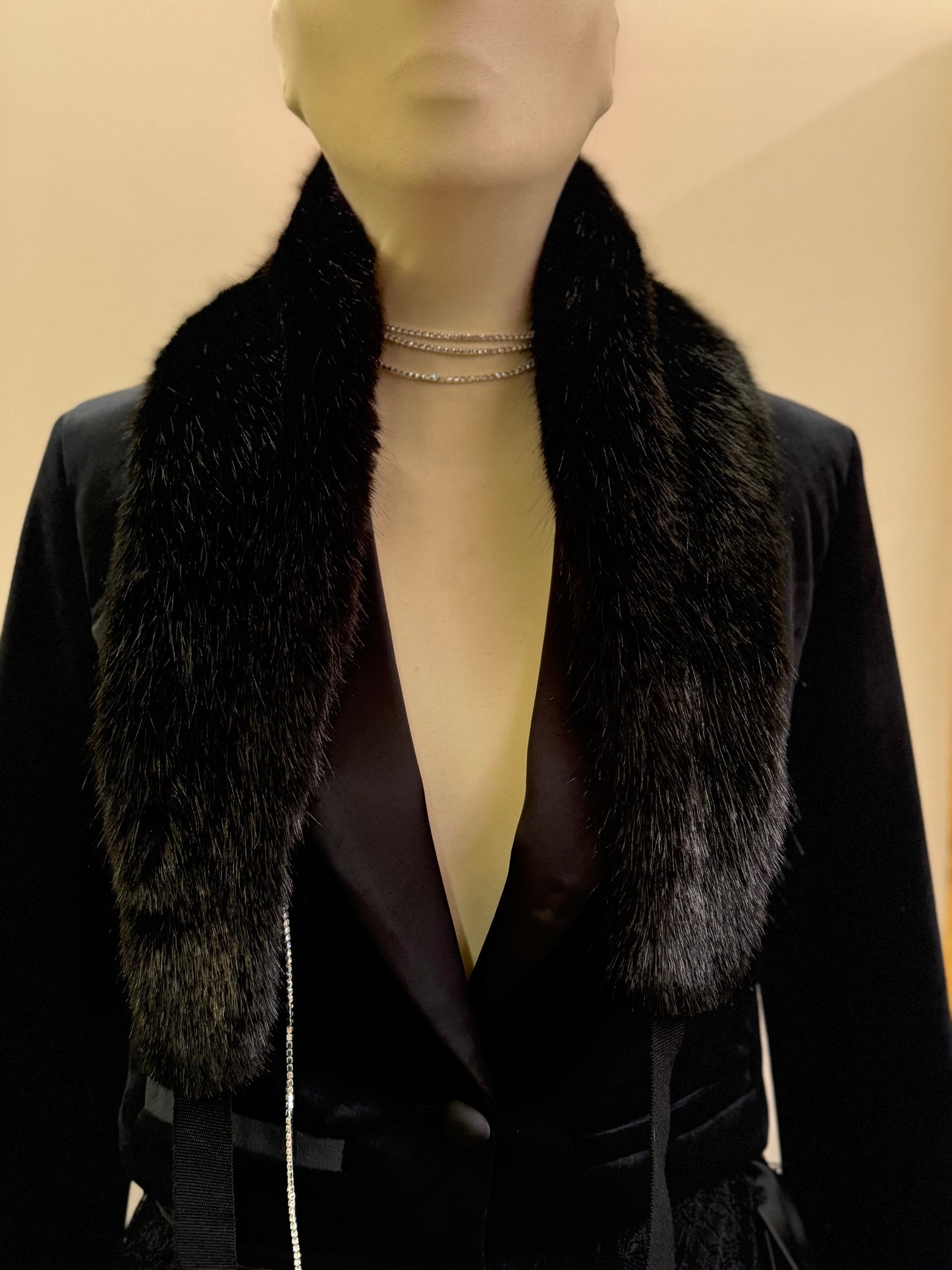 MEM.JS collo eco pelliccia NERO