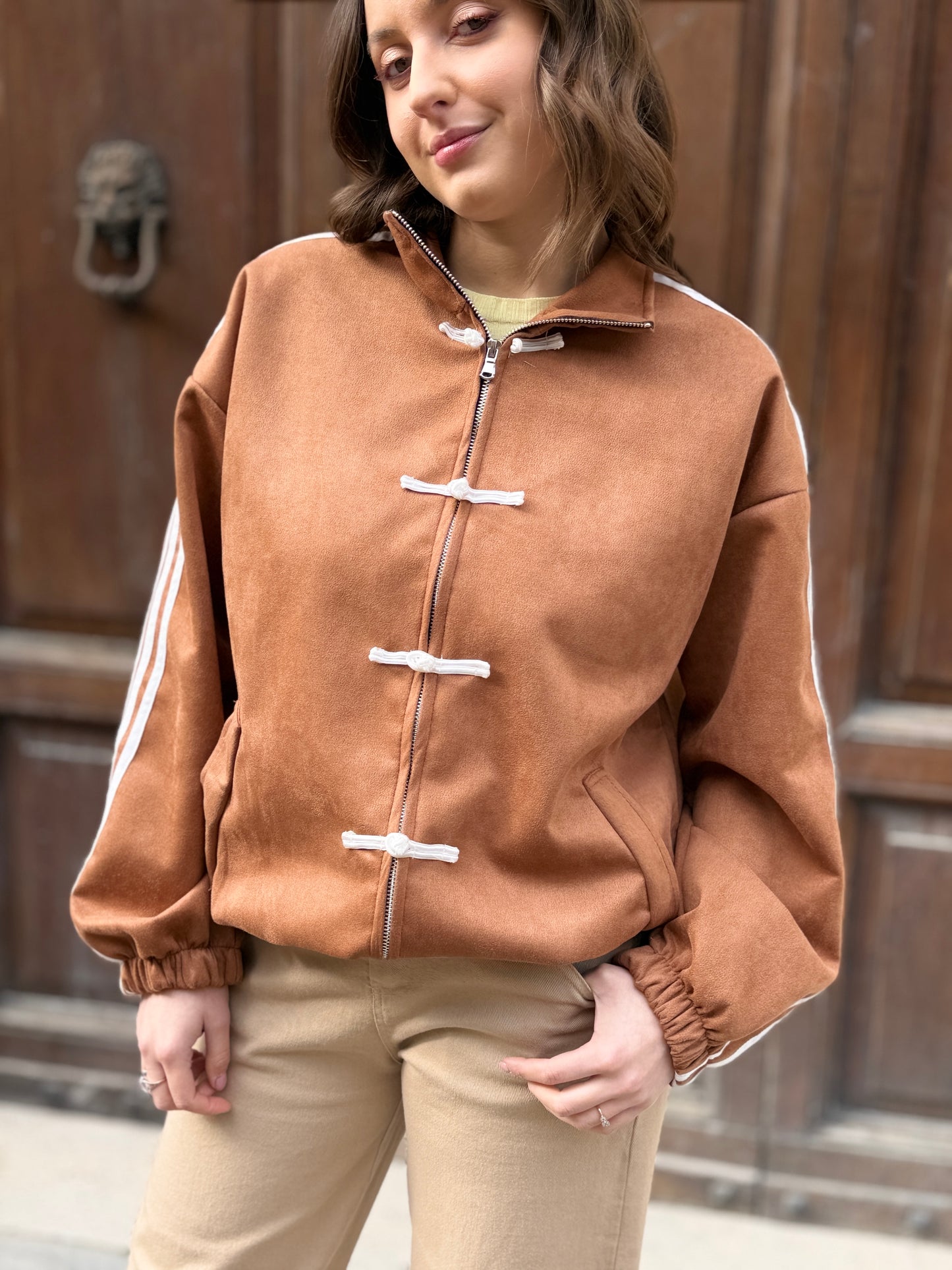 Felpa Sporty Chic Camel