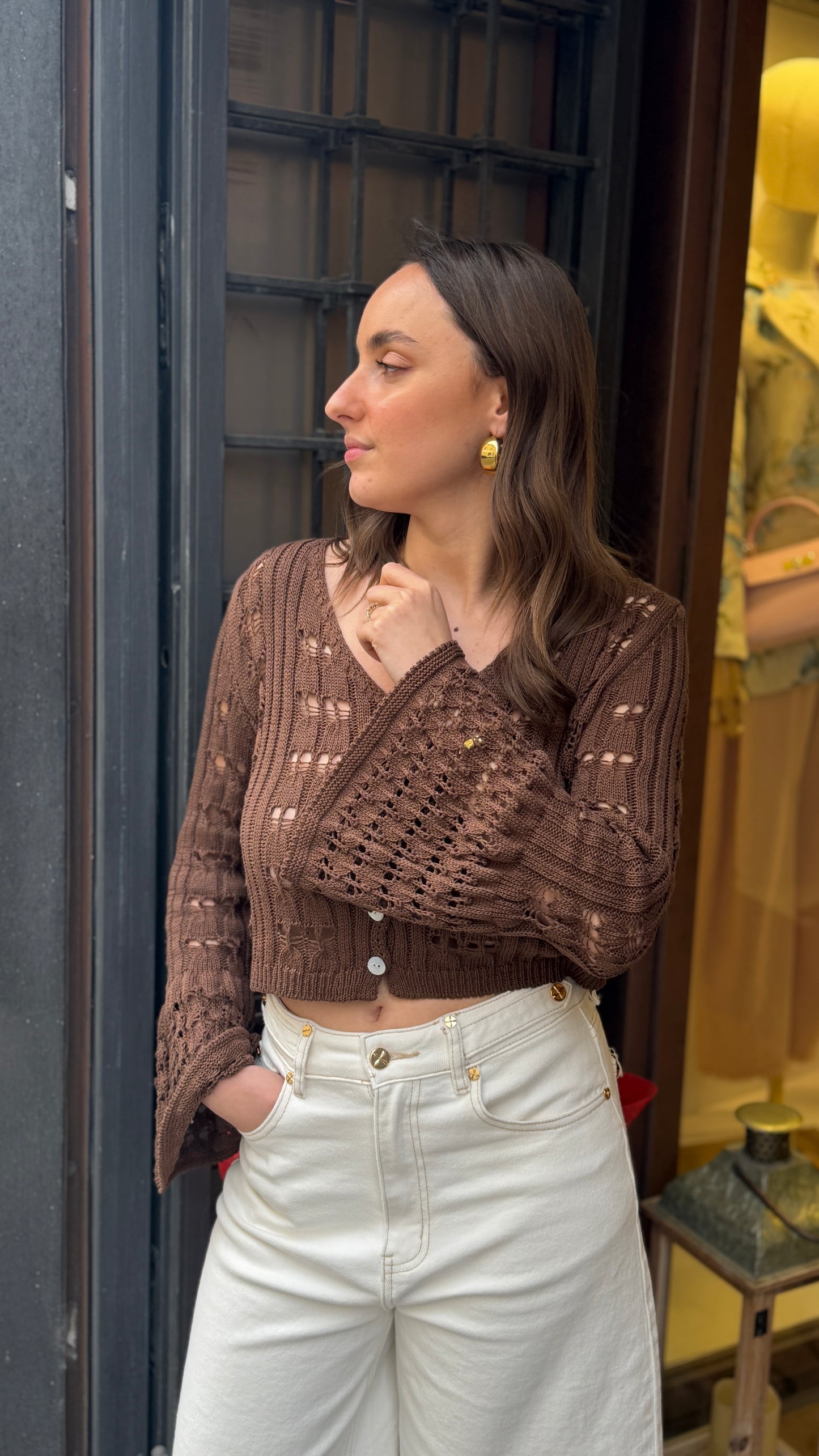 Cardigan traforato MORO