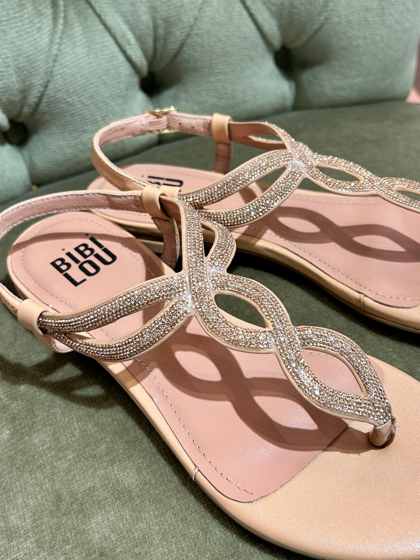 Bibi Lou sandalo flat infradito strass