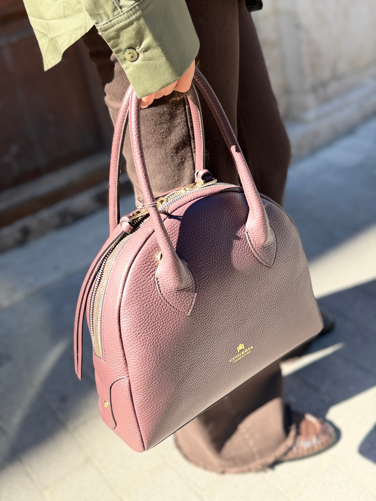 Cuoieria Fiorentina LUA MEDIUM BOWLING BAG COFFEE