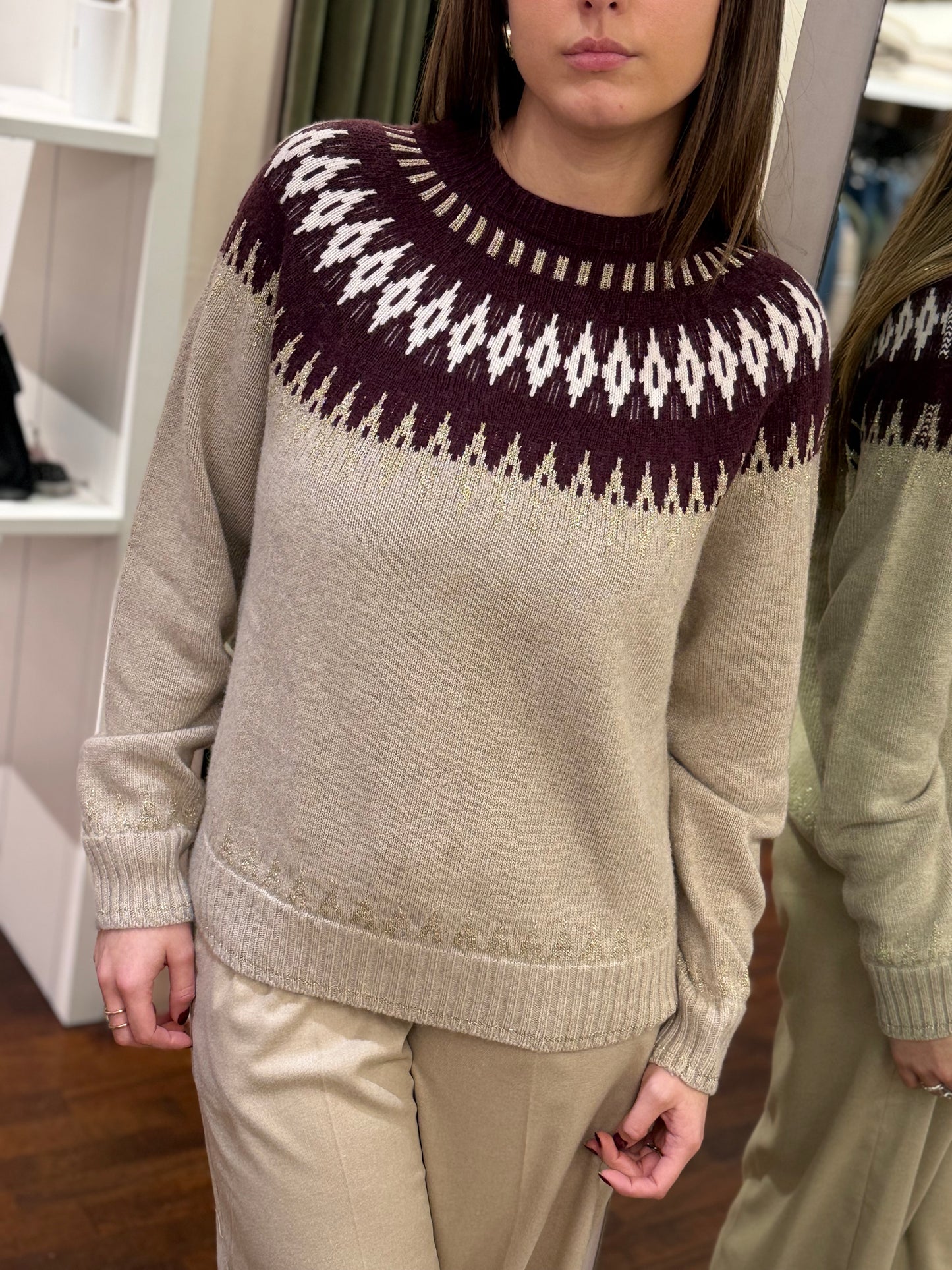 Tensione In maglia in jacquard CASHA/BURDEAUX/PANNA