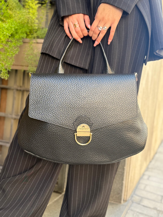 Cuoieria Fiorentina JESS LARGE FLAP BAG NERO