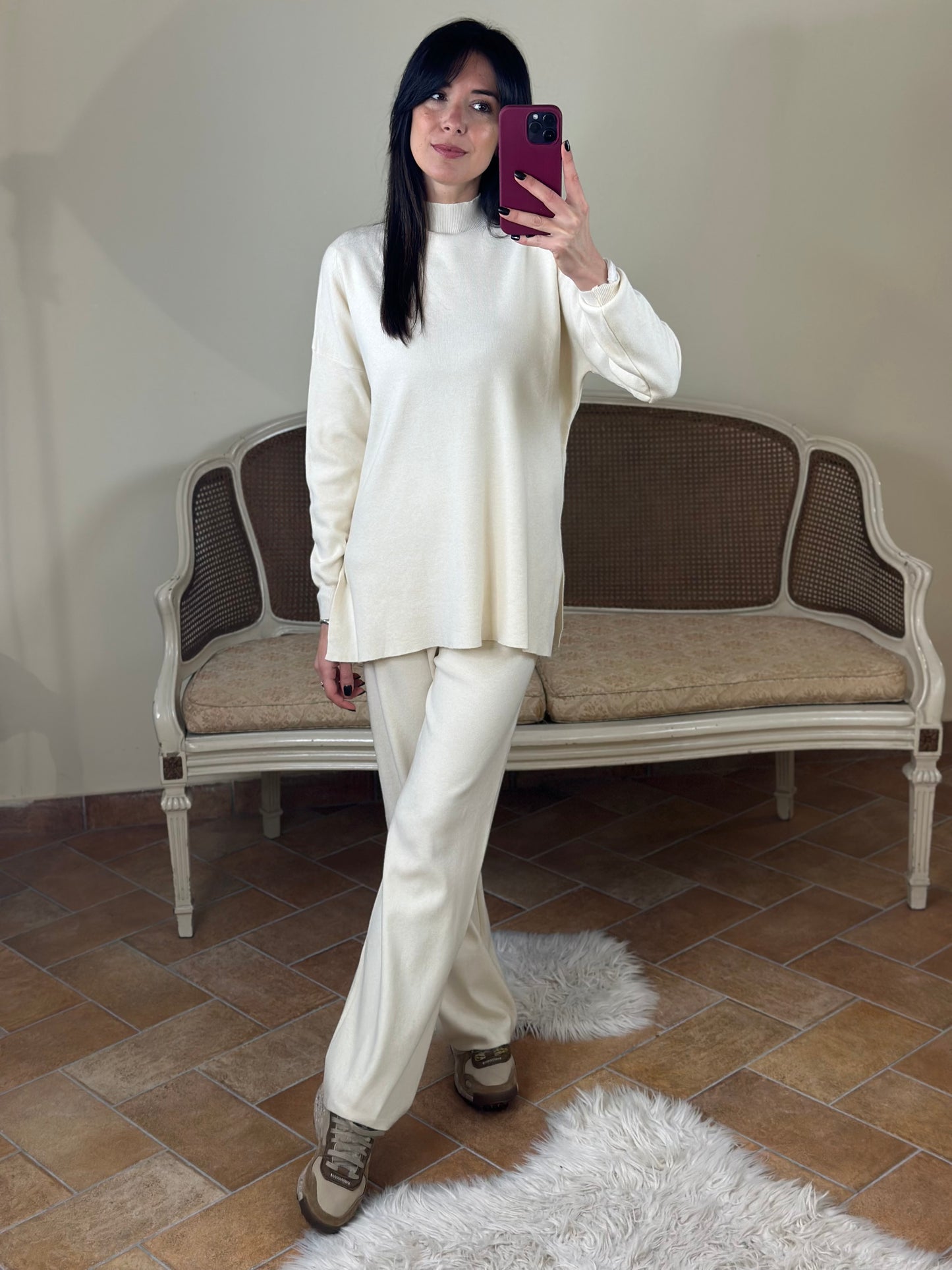 Set in maglia PANNA (maglia+pantalone)