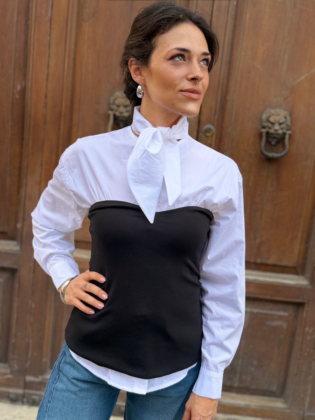 Haveone Camicia fiocco+top bustier
