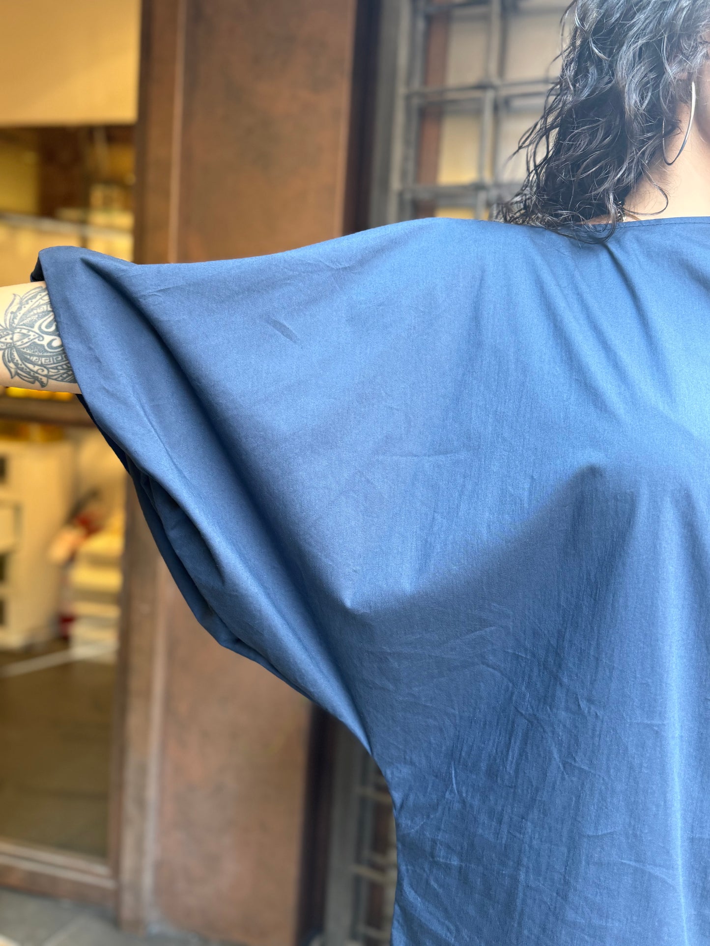 Abito manica a palloncino Blu