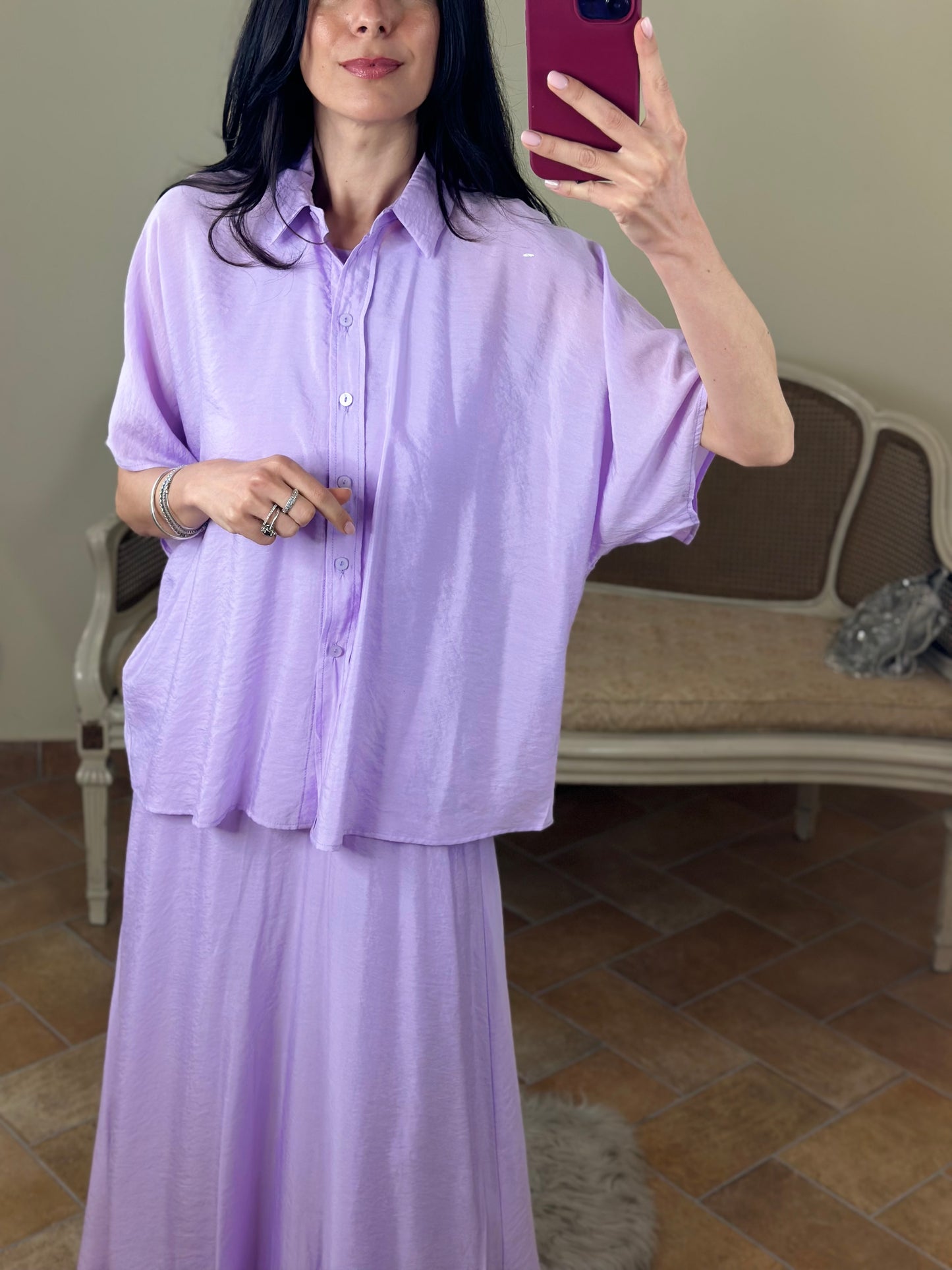 Anonyme camicia TENCEL violet