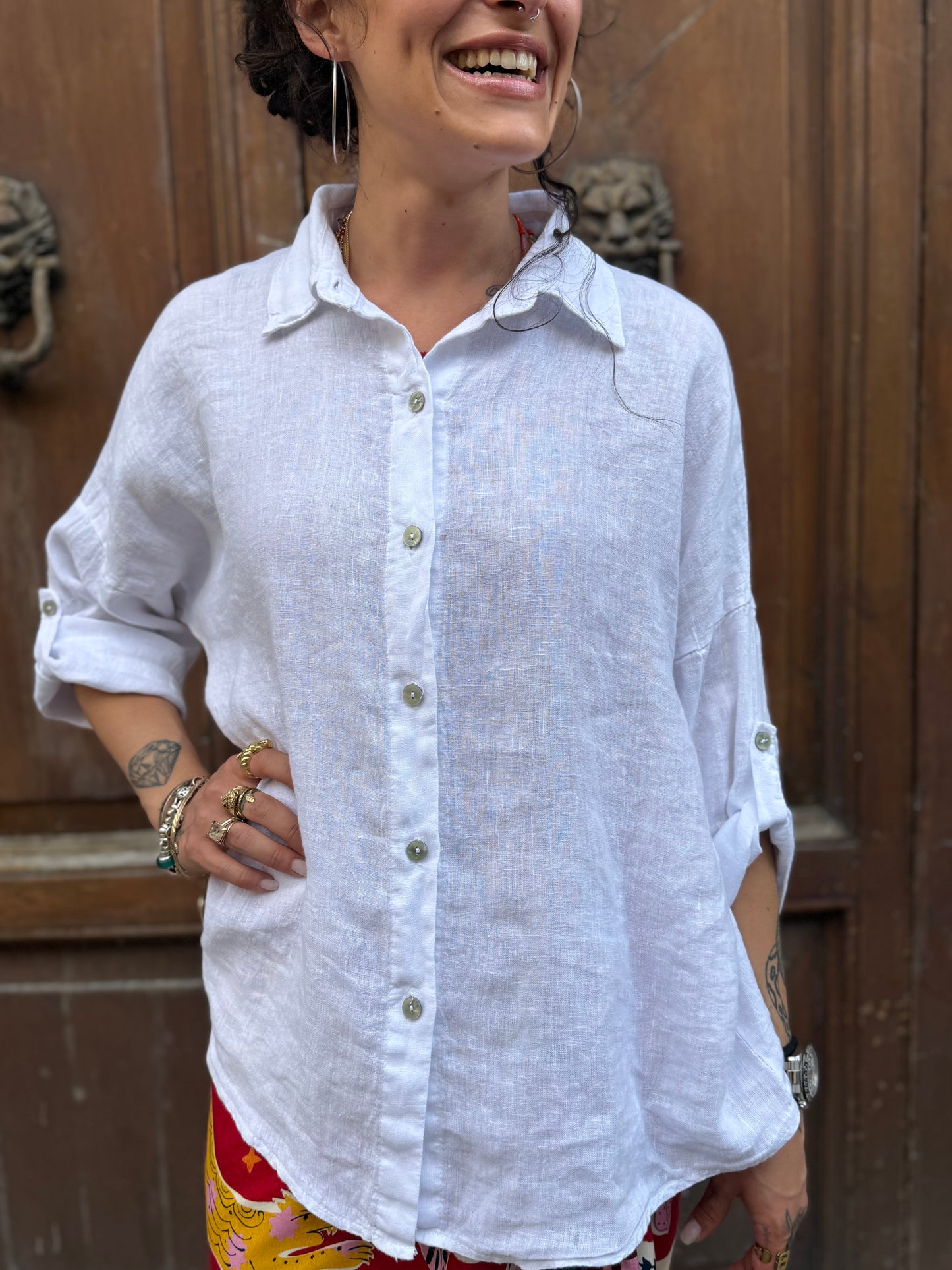 Camicia VIOLA in lino (disponibile in più colori)