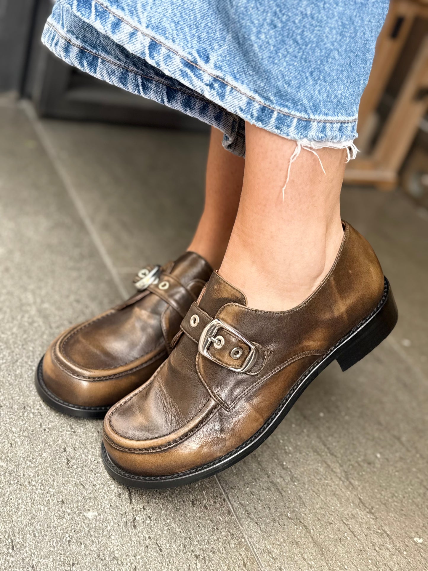 Angel Alarcon GISELLE mocassino vintage TAUPE