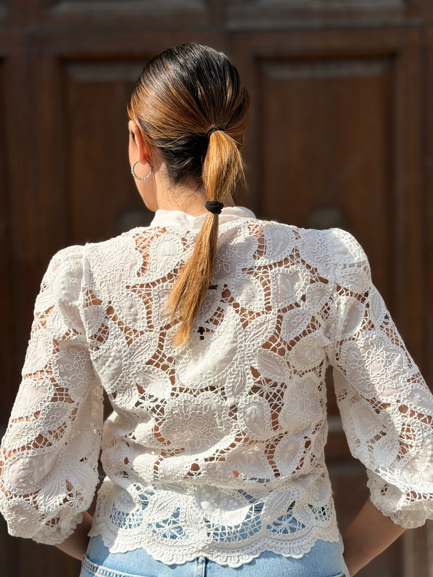 Tensione in Camicia macramè Bianca