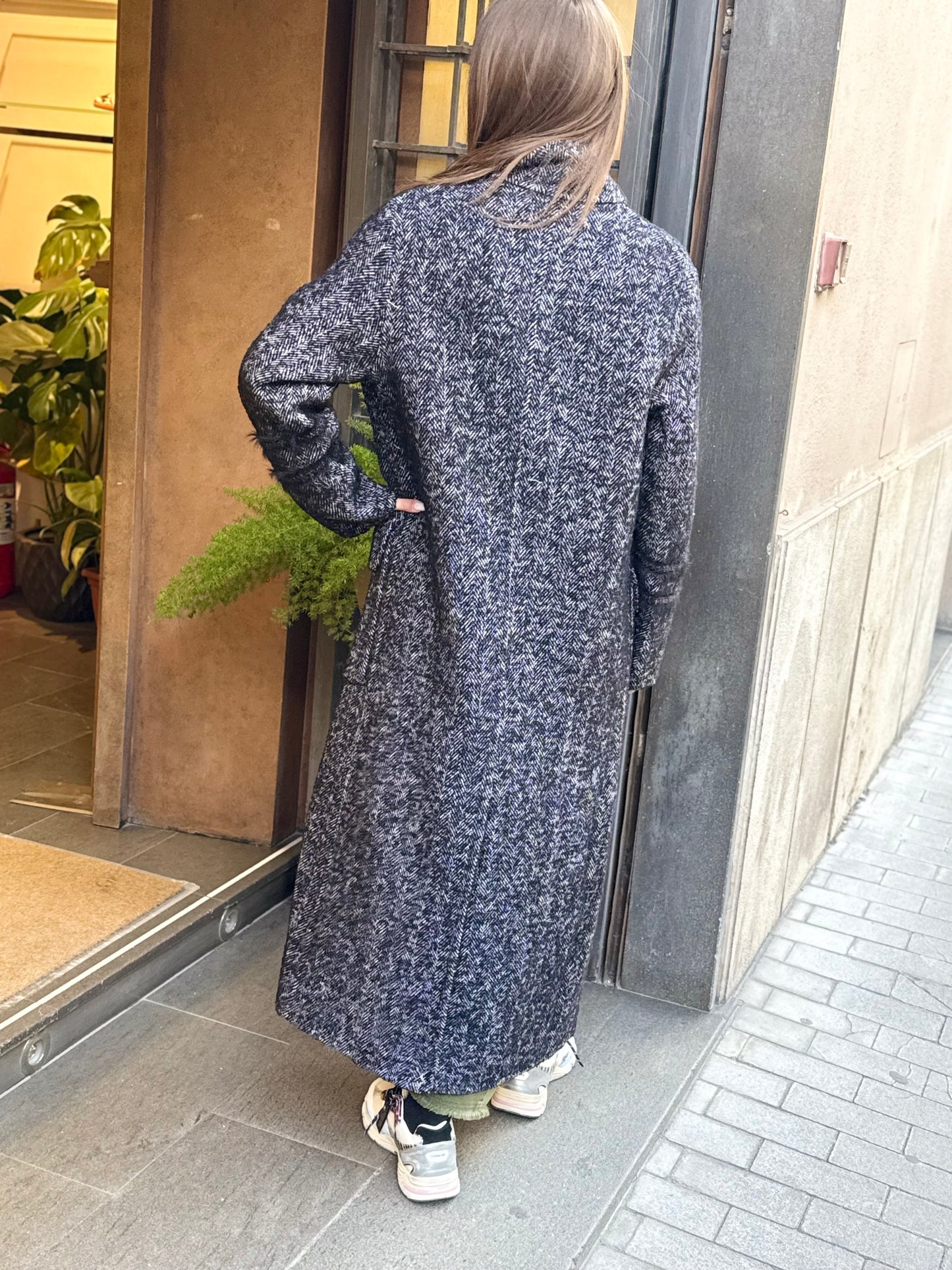 SINCE'RE PARIS Cappotto lungo doppiopetto  WHITE/BLACK