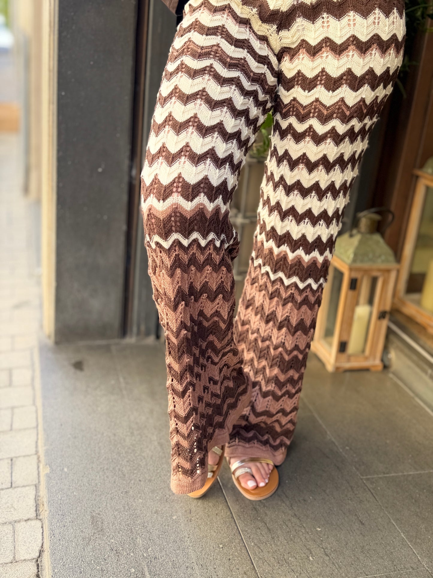 Pantalone crochet blu/ azzurro, moro/burro