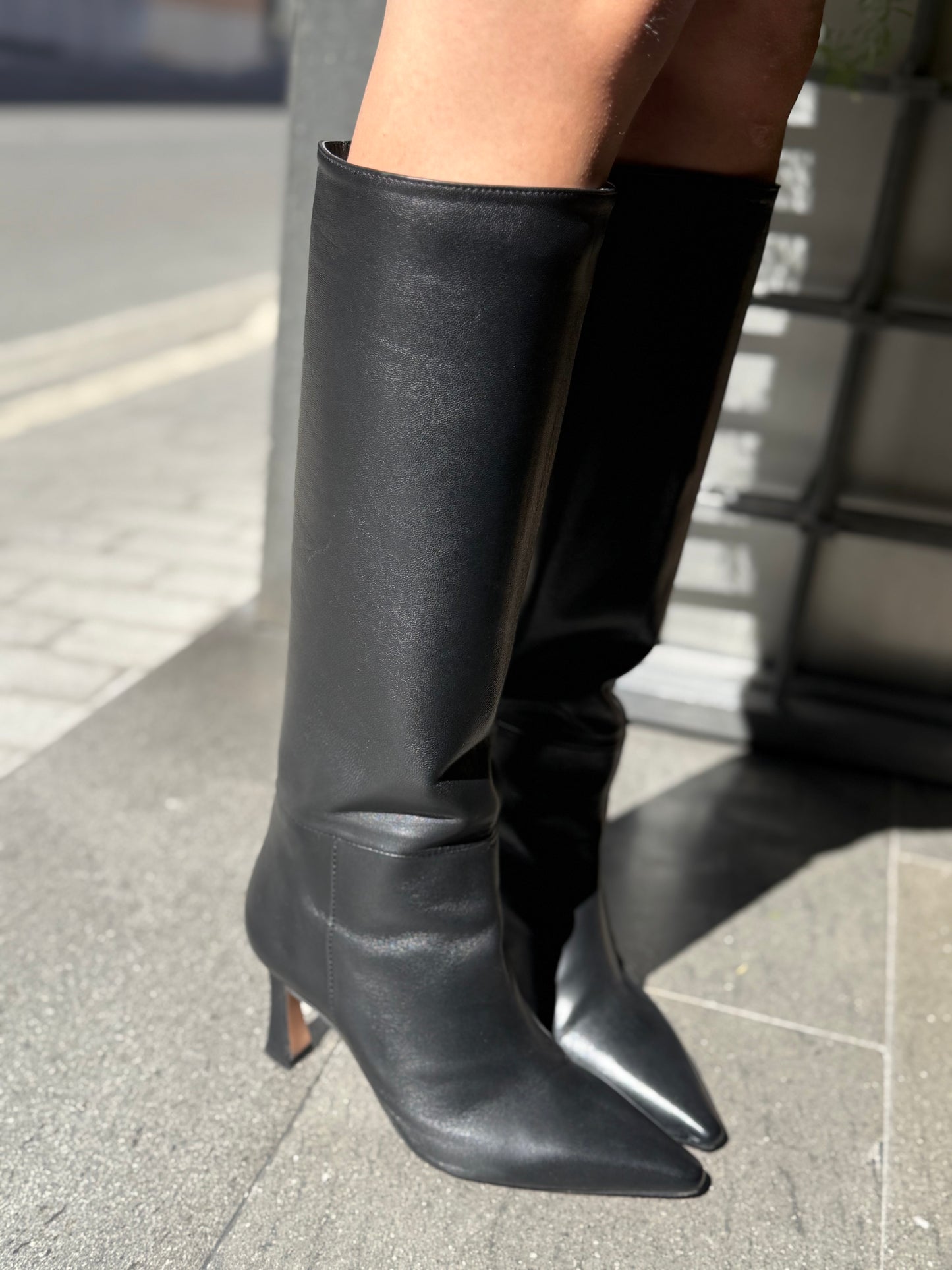 Bianca Dì Stivale tubolare in nappa NERO