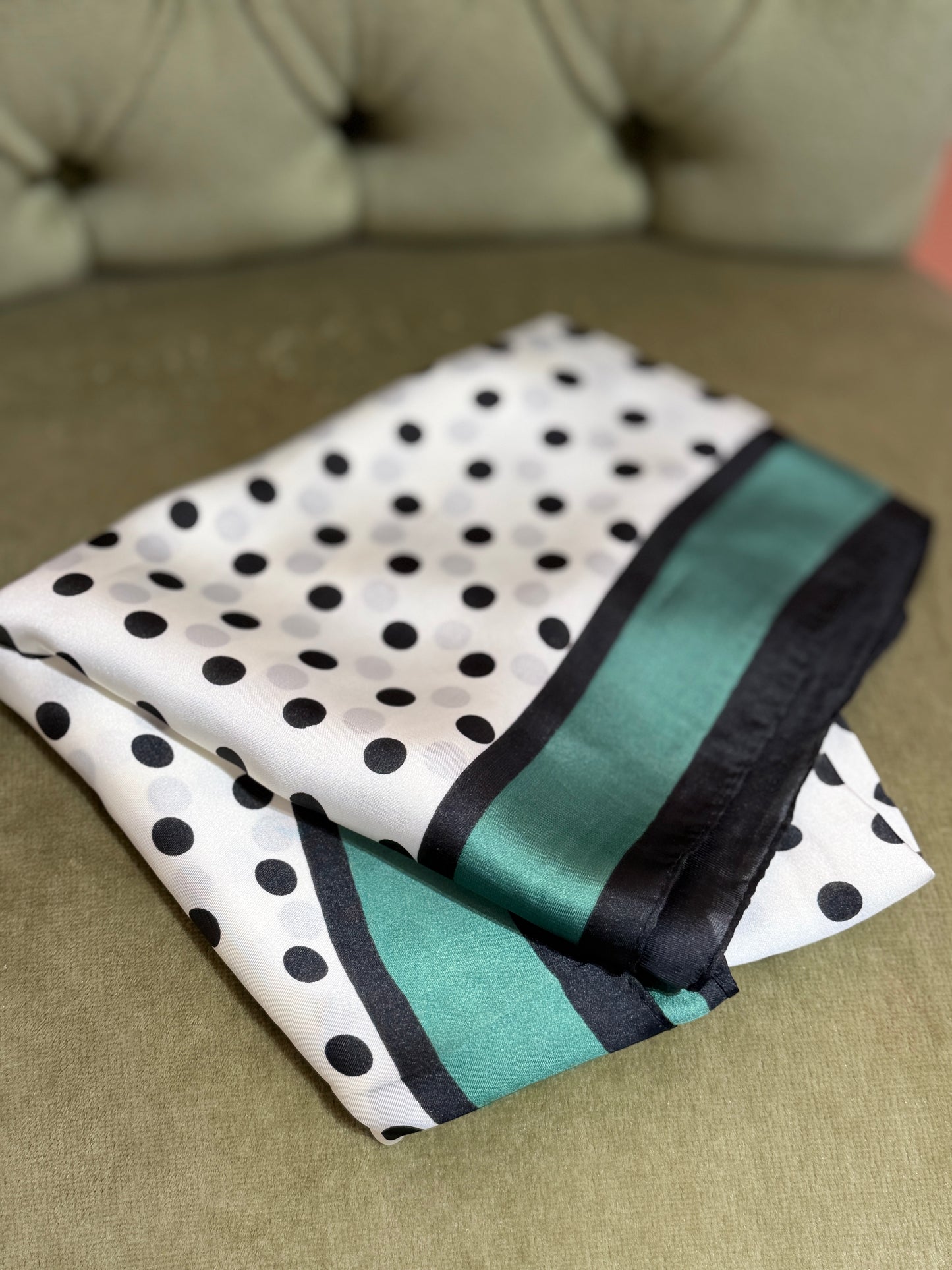 Foulard stampa pois BIANCO/VERDE