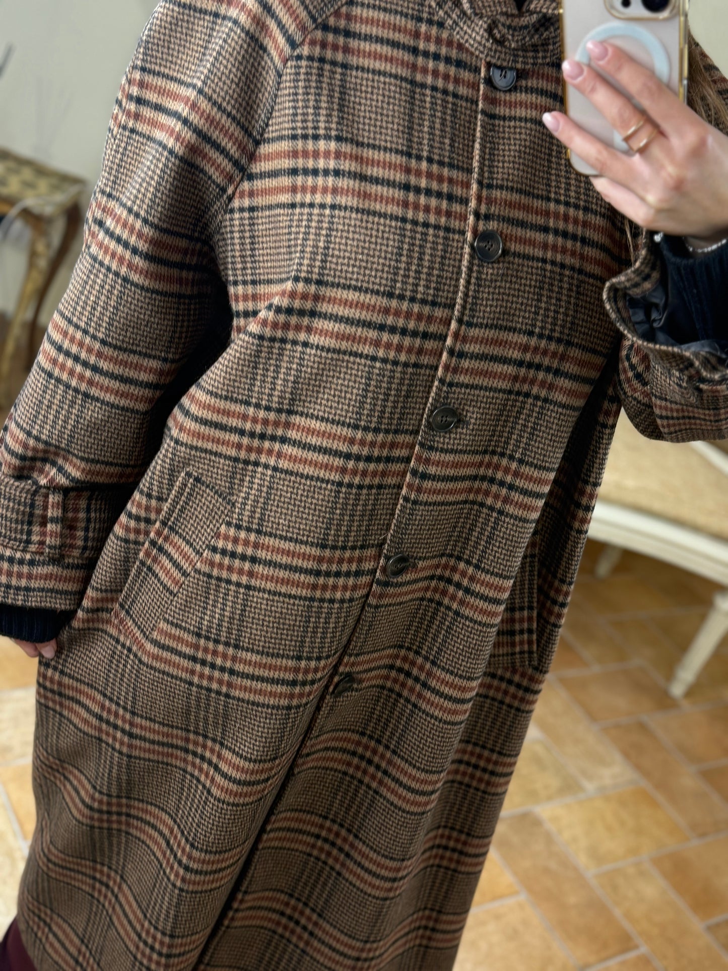 Tensione In Cappotto tartan vintage