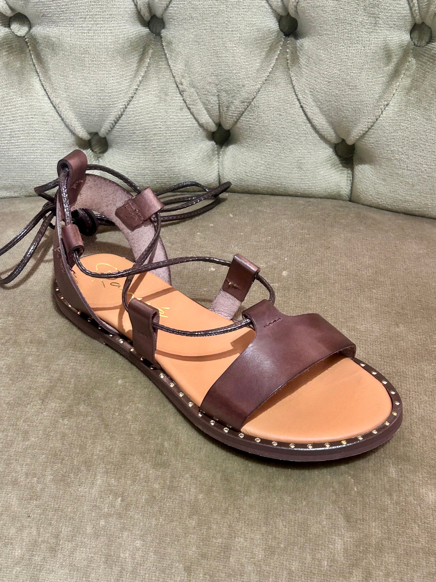 Ranyé sandalo flat CIOCCOLATO