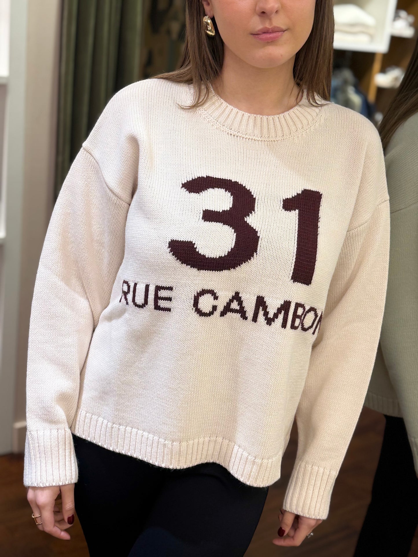 Tensione in Maglia "RUE CAMBON" PANNA/VINO